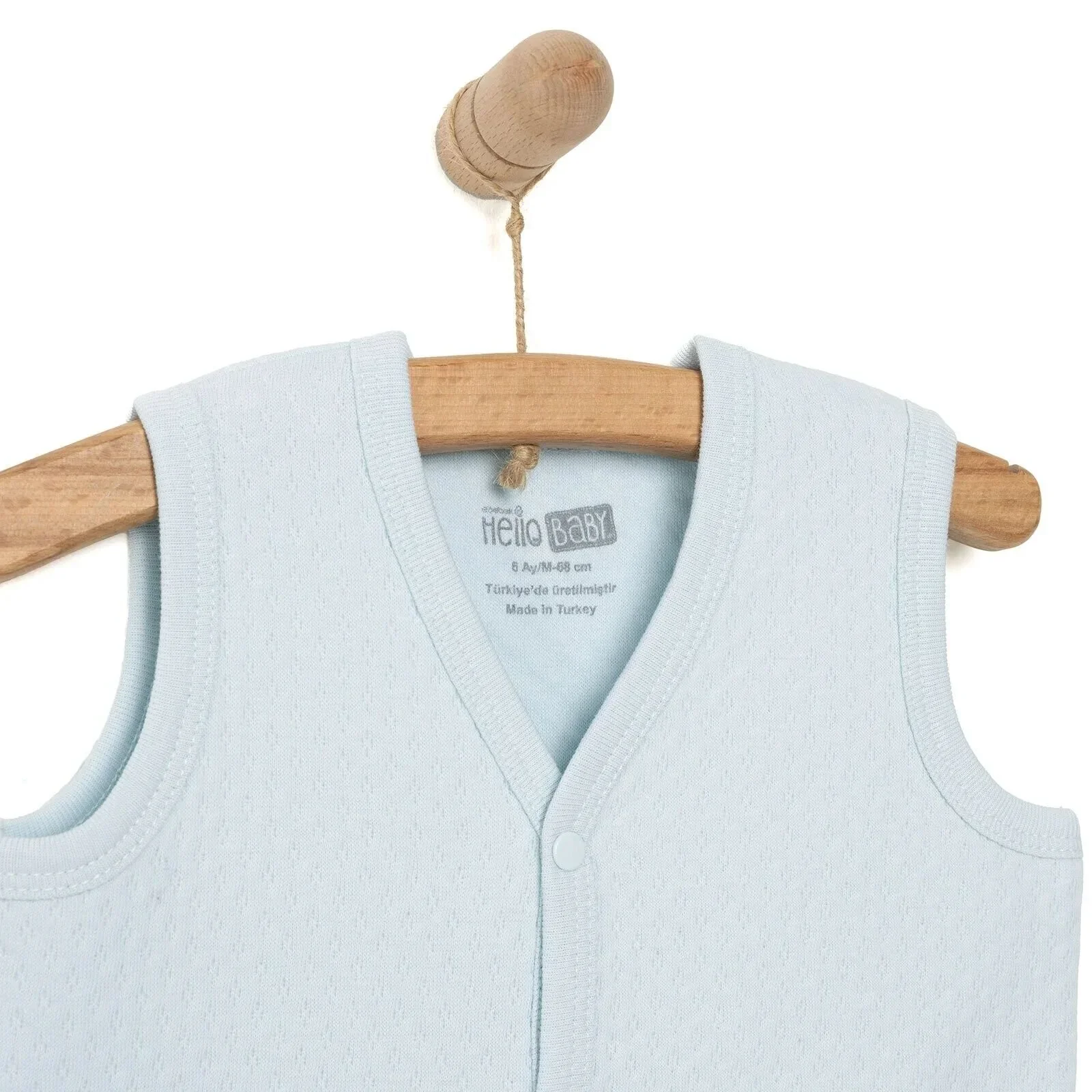 HelloBaby Boy Quilted Vest - Light Blue - Image 3