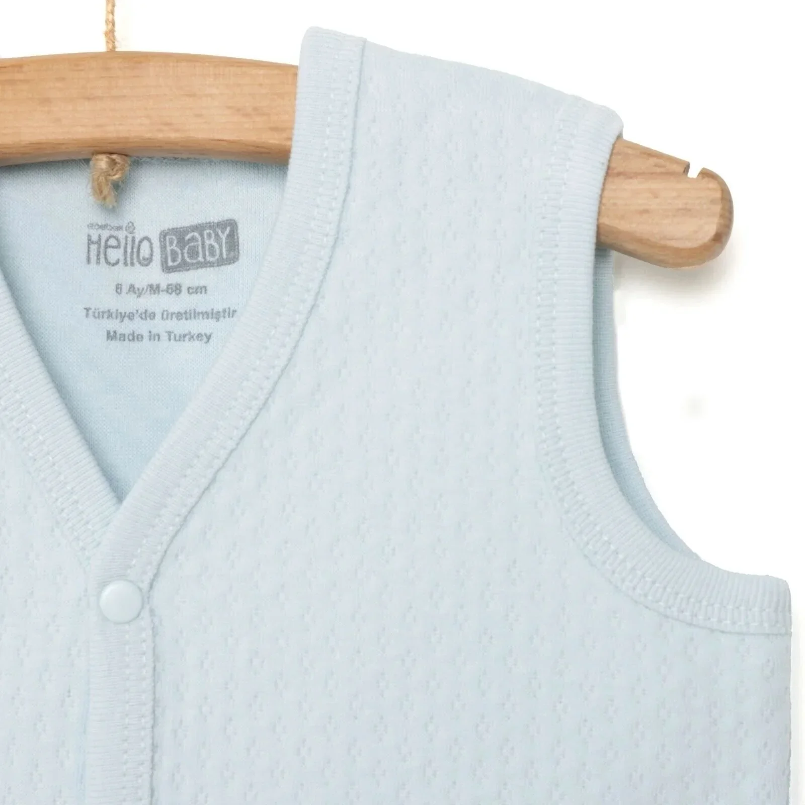 HelloBaby Boy Quilted Vest - Light Blue - Image 4