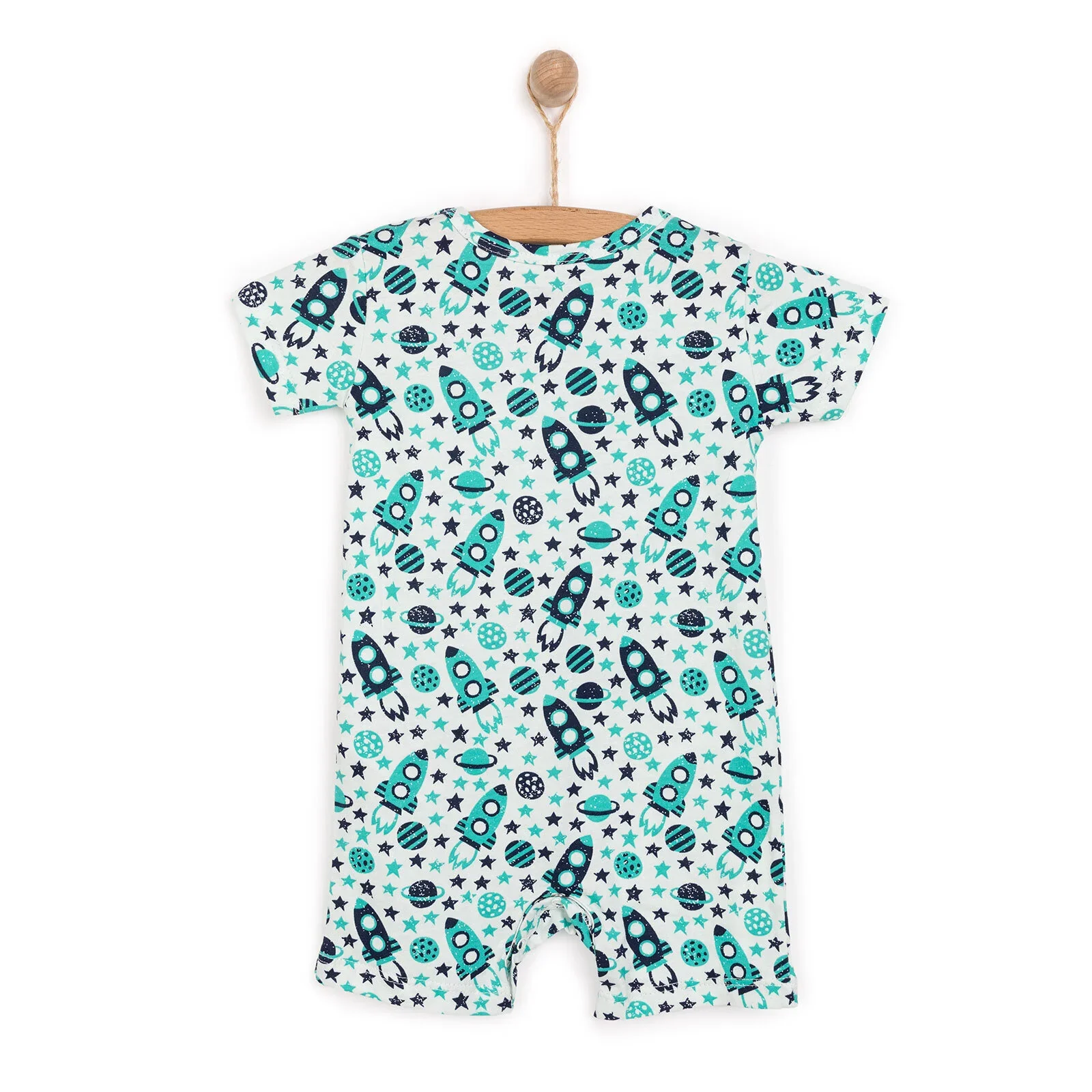 HelloBaby Boy Short Overalls - Green - Image 2