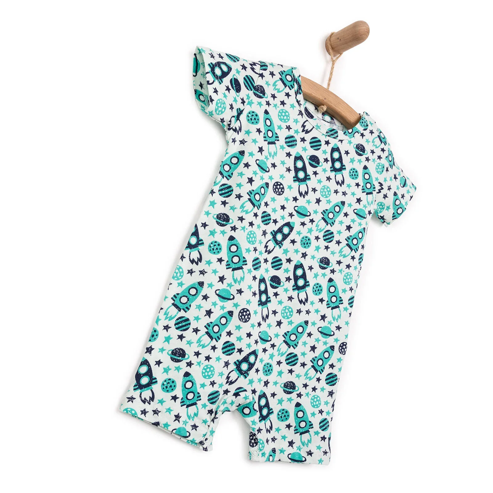HelloBaby Boy Short Overalls - Green - Image 5