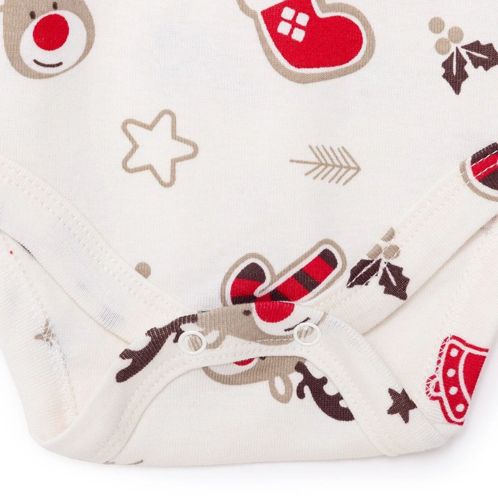HelloBaby Boys 2-Pack Long Sleeve Bodysuits Christmas Envelope Neck Long Sleeve - Ecru - Image 7
