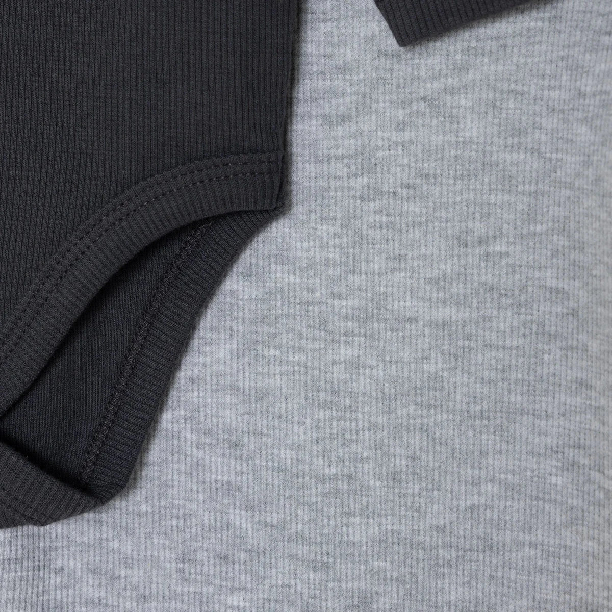 HelloBaby Boys 2-Pack Long Sleeve Bodysuits with Poppers Popper Neck Long Sleeve - Grey Melange - Image 8
