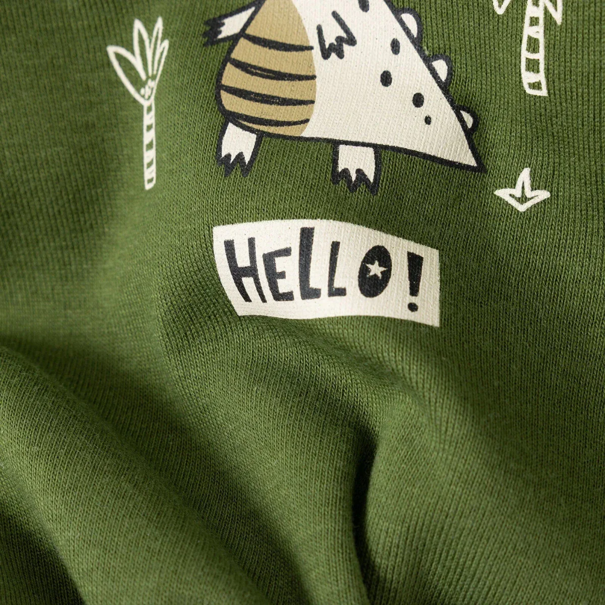 HelloBaby Boys 2-Pack Short-Sleeve Bodysuits Dinosaur Print Snap Fastening Popper Neck Short Sleeve - Khaki - Image 7