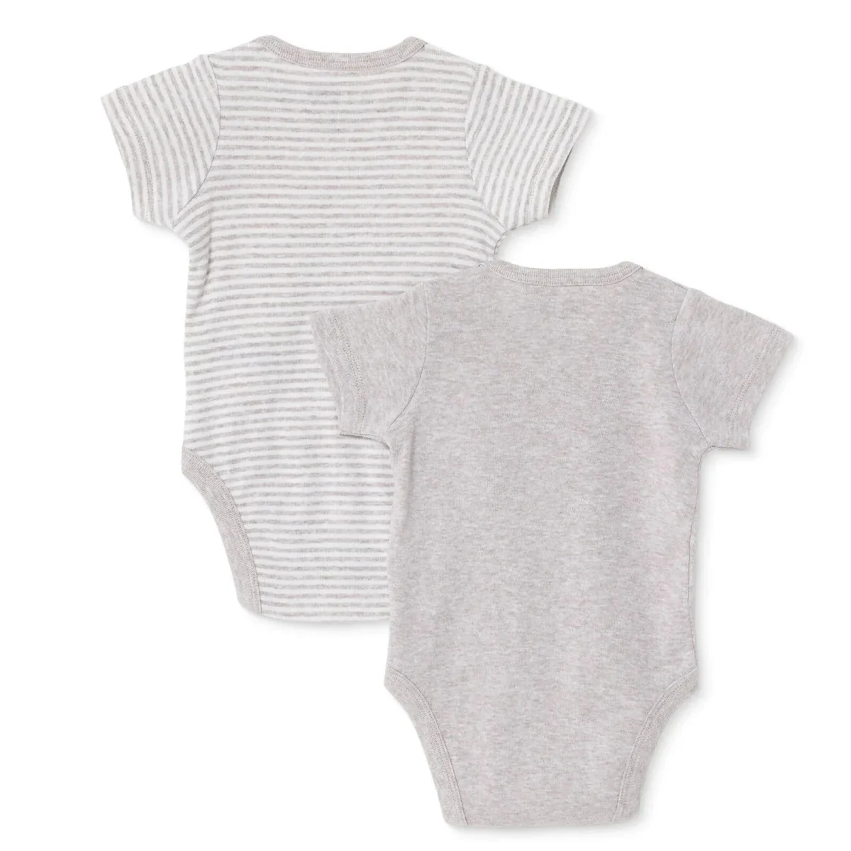 HelloBaby Boys 2-Pack Short-Sleeve Bodysuits Snap Fastening Popper Neck Short Sleeve - Light Brown - Image 2