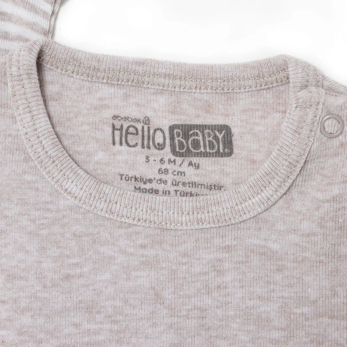 HelloBaby Boys 2-Pack Short-Sleeve Bodysuits Snap Fastening Popper Neck Short Sleeve - Light Brown - Image 4