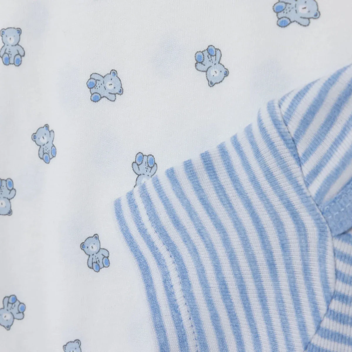HelloBaby Boys 2-Pack Short Sleeve Bodysuits Striped with Poppers Envelope Neck Short Sleeve - Light Blue - Image 5