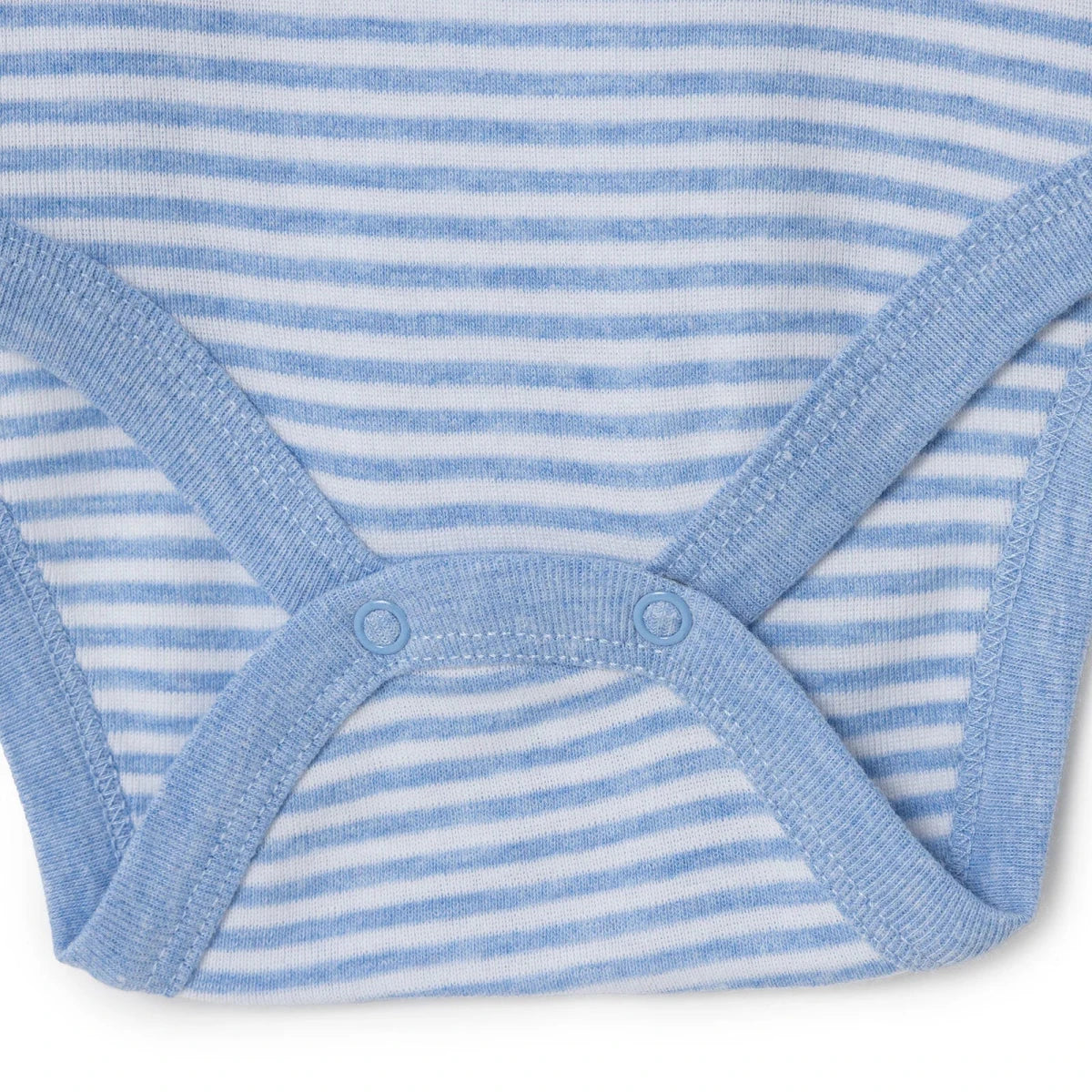 HelloBaby Boys 2-Pack Short Sleeve Bodysuits Striped with Poppers Envelope Neck Short Sleeve - Light Blue - Image 7