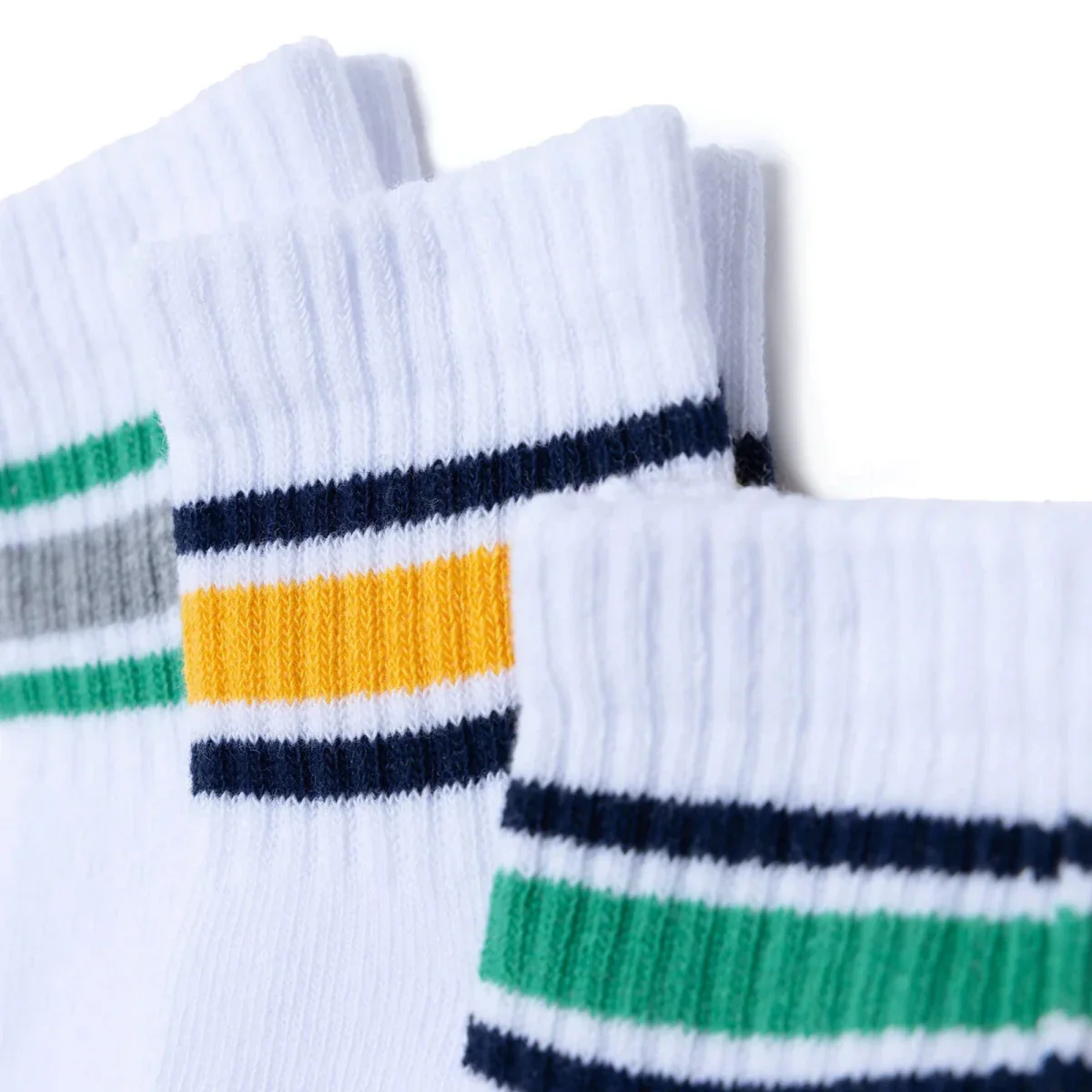 HelloBaby Boys 3-Pack Ankle Socks Striped - White - Image 7