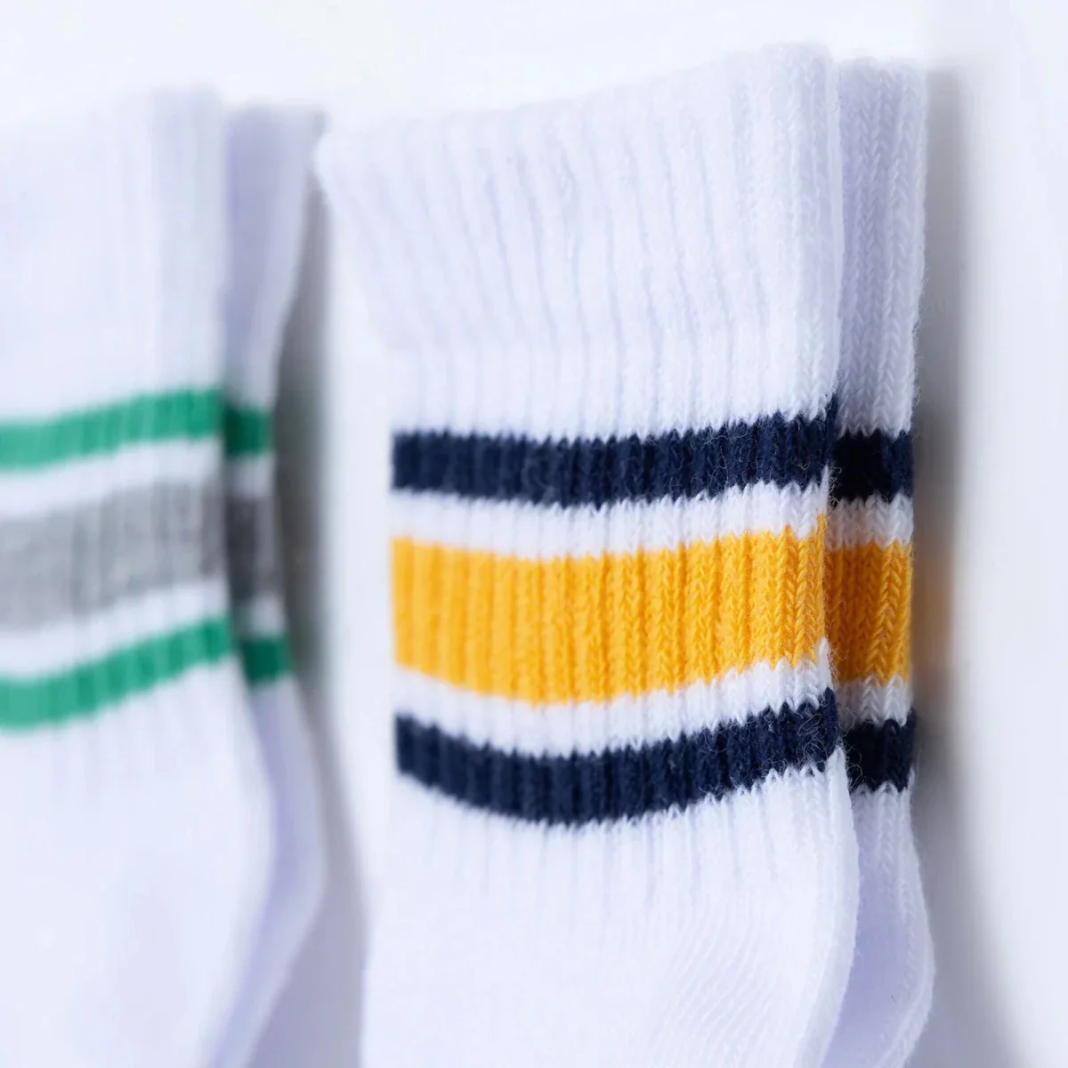 HelloBaby Boys 3-Pack Ankle Socks Striped - White - Image 8