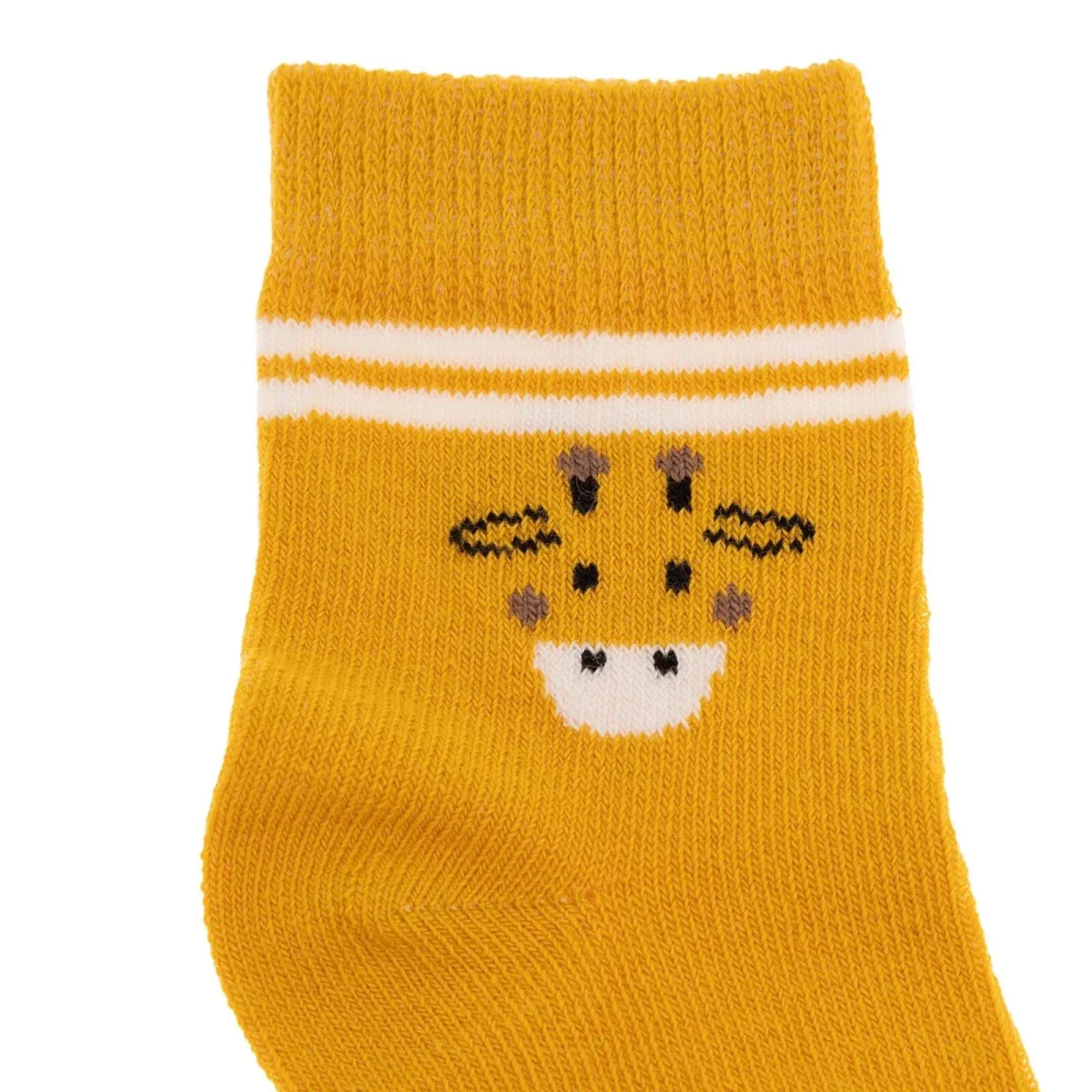 HelloBaby Boys 3-Pack Baby Socks Animal - Mustard - Image 4