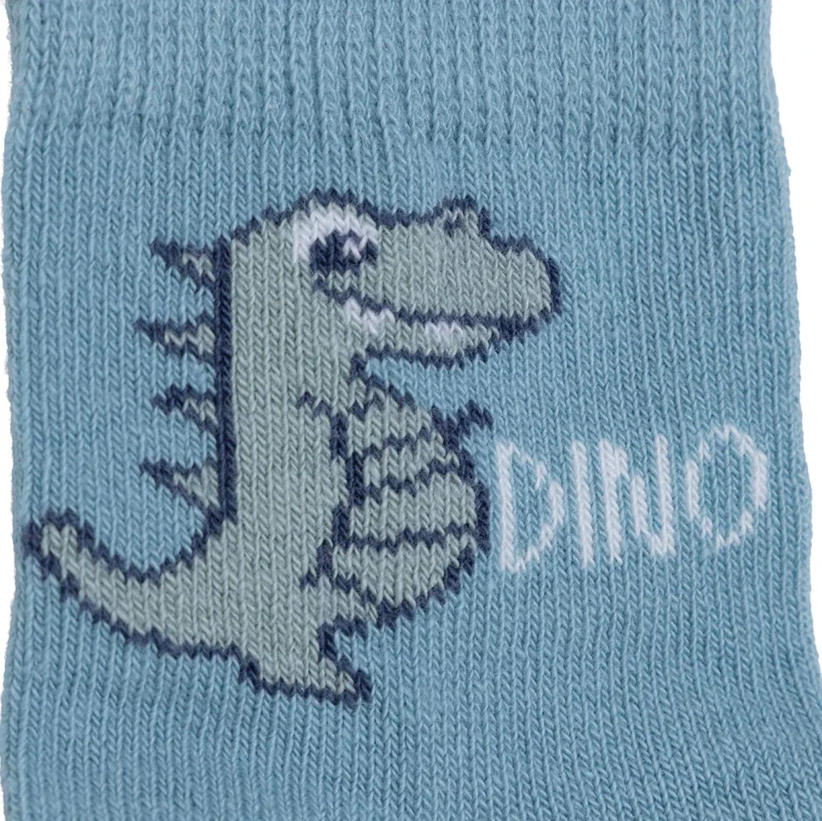 HelloBaby Boys Pack of 3 Non-Slip Socks Animal Print Cotton Rich - Light Blue - Image 5