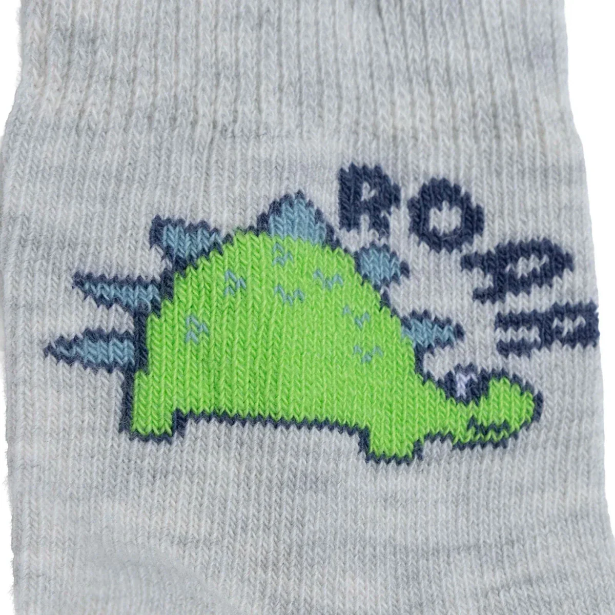HelloBaby Boys Pack of 3 Non-Slip Socks Animal Print Cotton Rich - Light Blue - Image 6