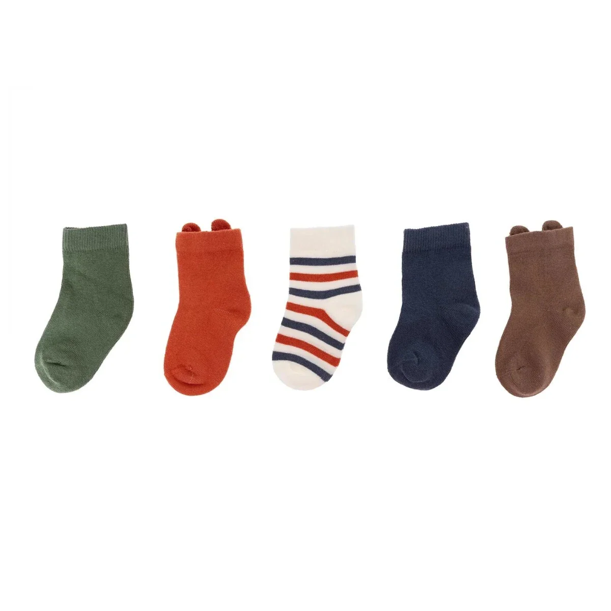 HelloBaby Boys 5-Pack Socks Animal - Brown - Image 2