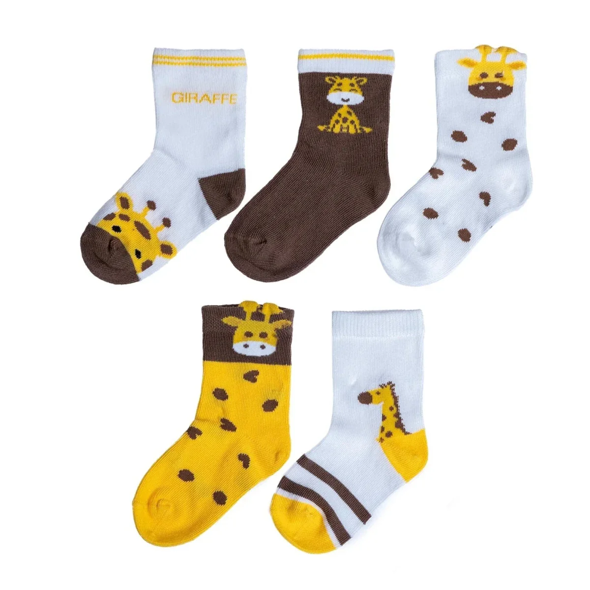 HelloBaby Boys 5-Pack Socks Animal - Mustard - Image 2