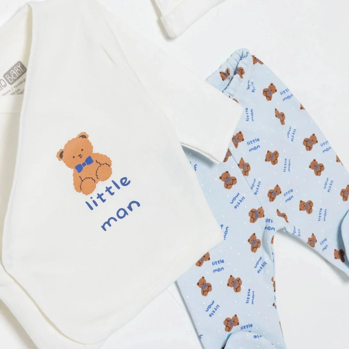 HelloBaby Boys 100% Cotton 5-Piece Hospital Gift Set - Ecru - Image 3