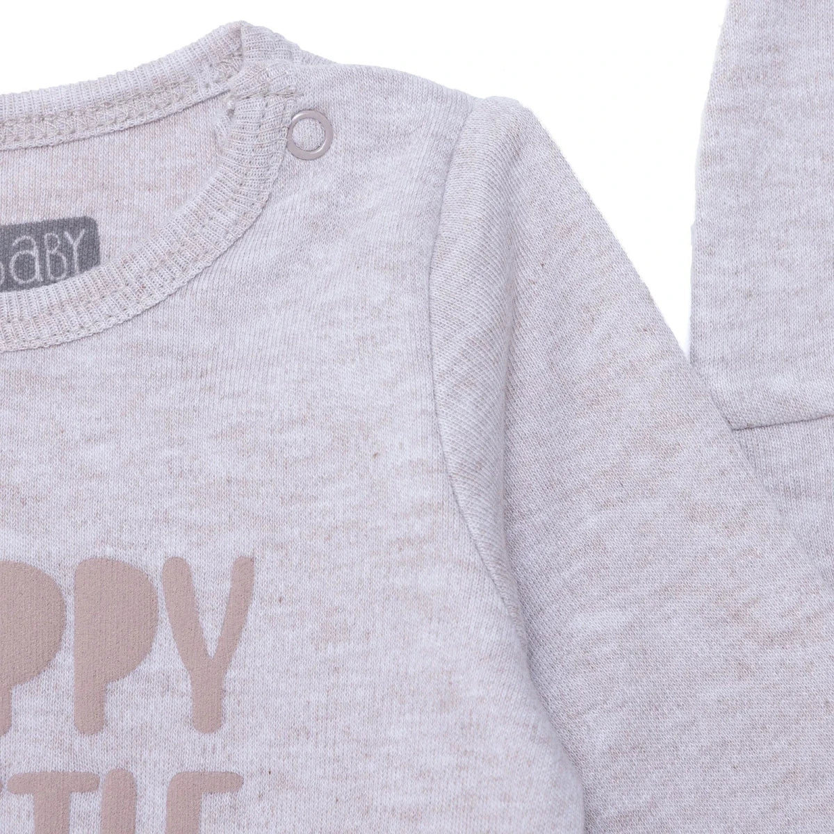 HelloBaby Boys Body-Footed Bottom-Hat Animal Envelope Neck Long Leg Long Sleeve - Beige Melange - Image 4