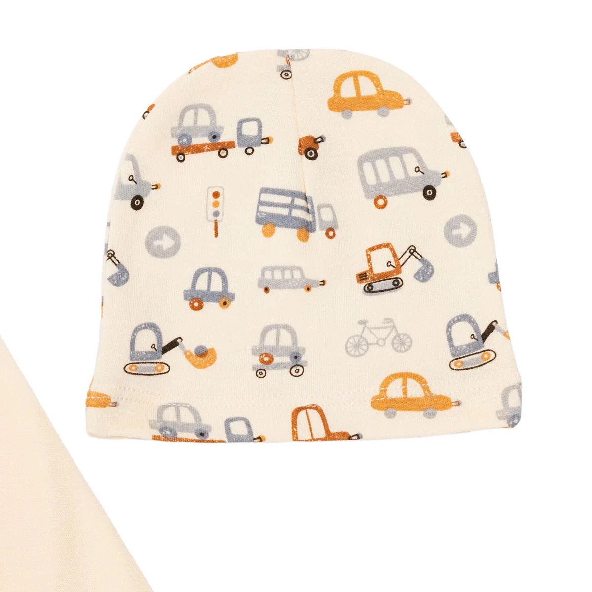 HelloBaby Boys Body-Footed Bottom-Hat Vehicles - Ecru - Image 4