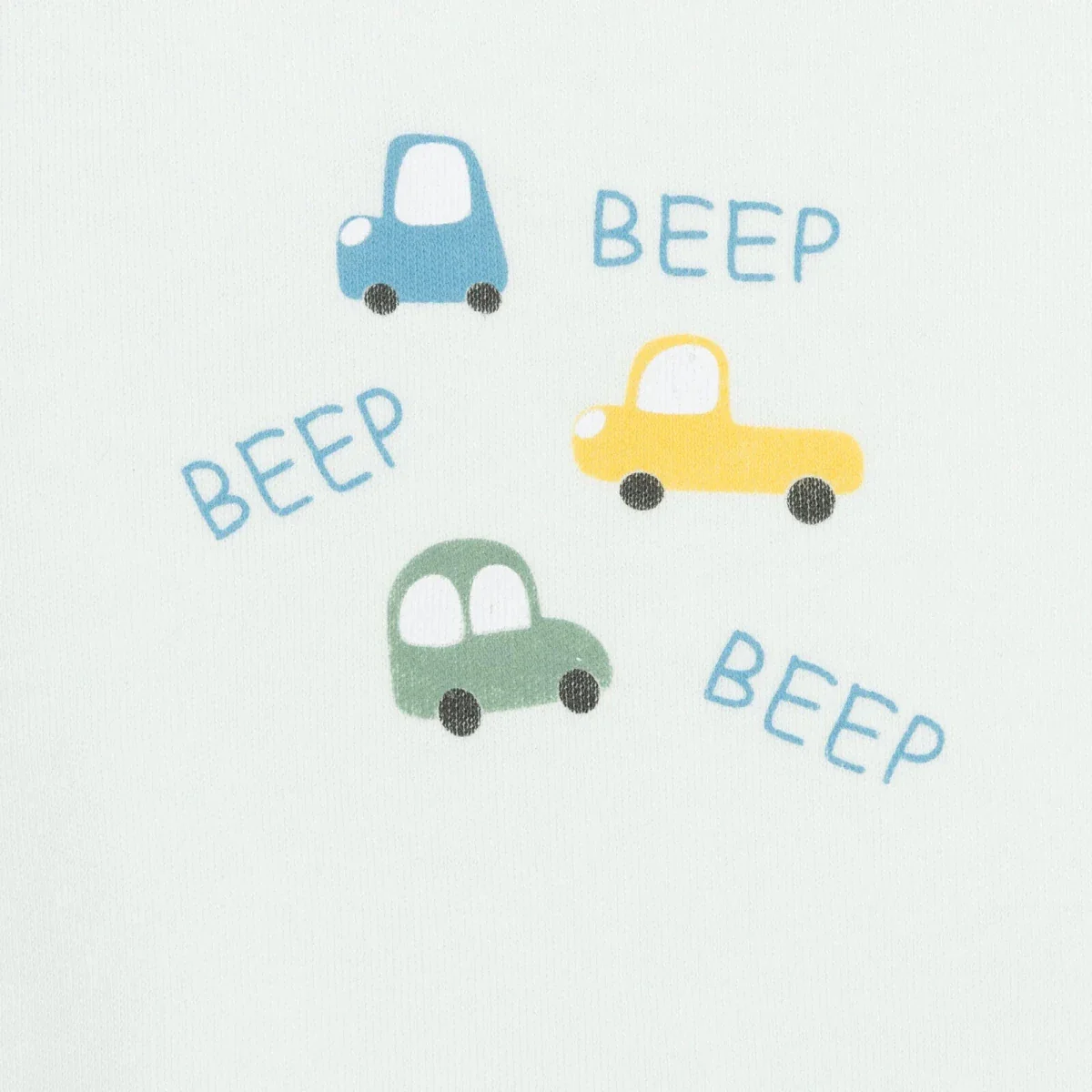 HelloBaby Boys Body-Footed Bottom-Hat Vehicles with Poppers Crew Neck Long Leg Long Sleeve - Light Blue - Image 6