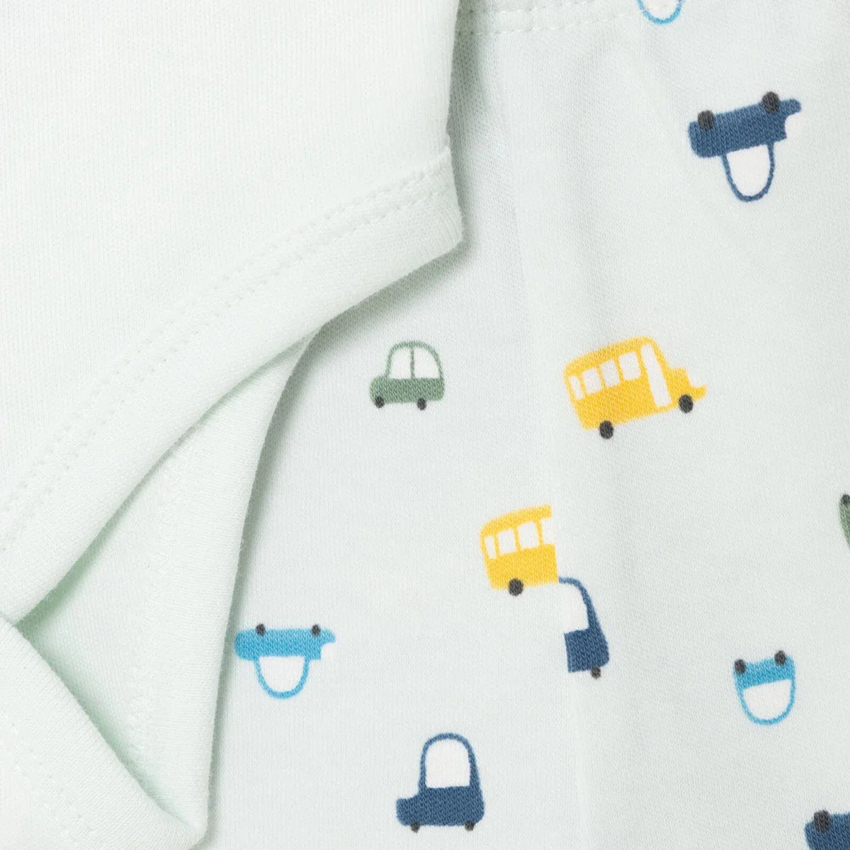 HelloBaby Boys Body-Footed Bottom-Hat Vehicles with Poppers Crew Neck Long Leg Long Sleeve - Light Blue - Image 7