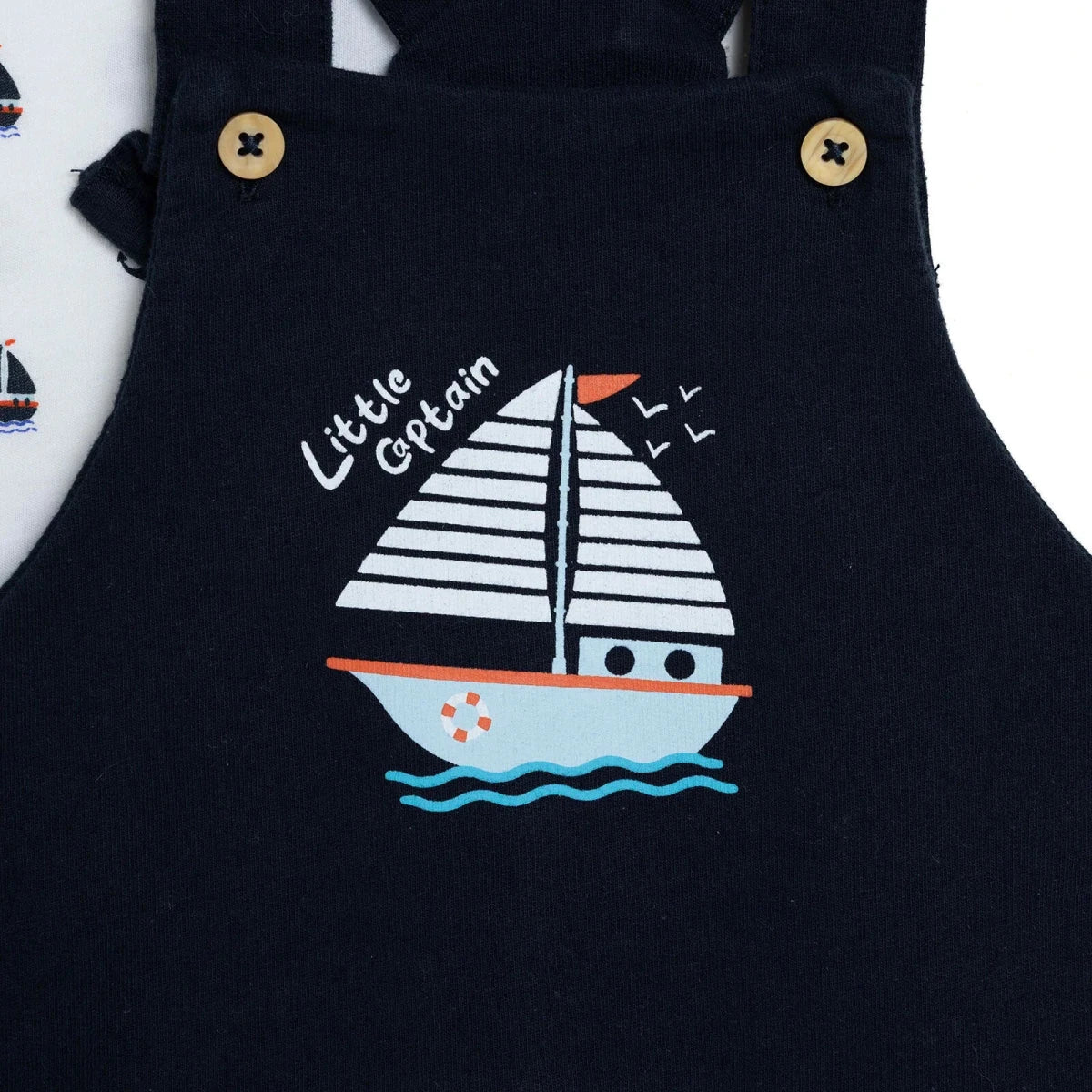 HelloBaby Boys Dungarees & T-shirt Set Nautical Print - Printed - Image 4