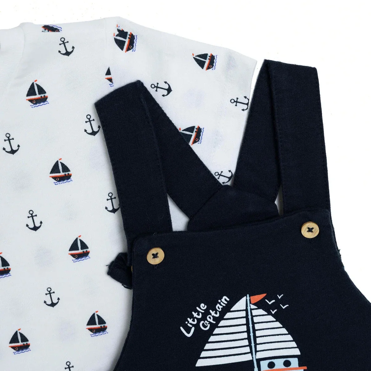 HelloBaby Boys Dungarees & T-shirt Set Nautical Print - Printed - Image 6