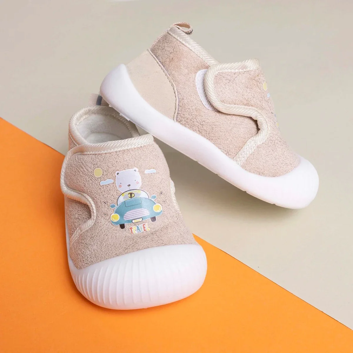 HelloBaby Boys First Step Shoes - Salmon - Image 2