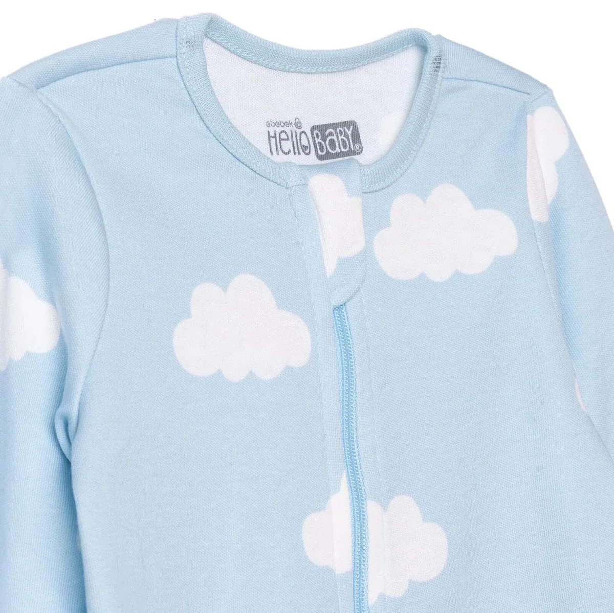 HelloBaby Boys Footed Romper Sky - Light Blue - Image 3