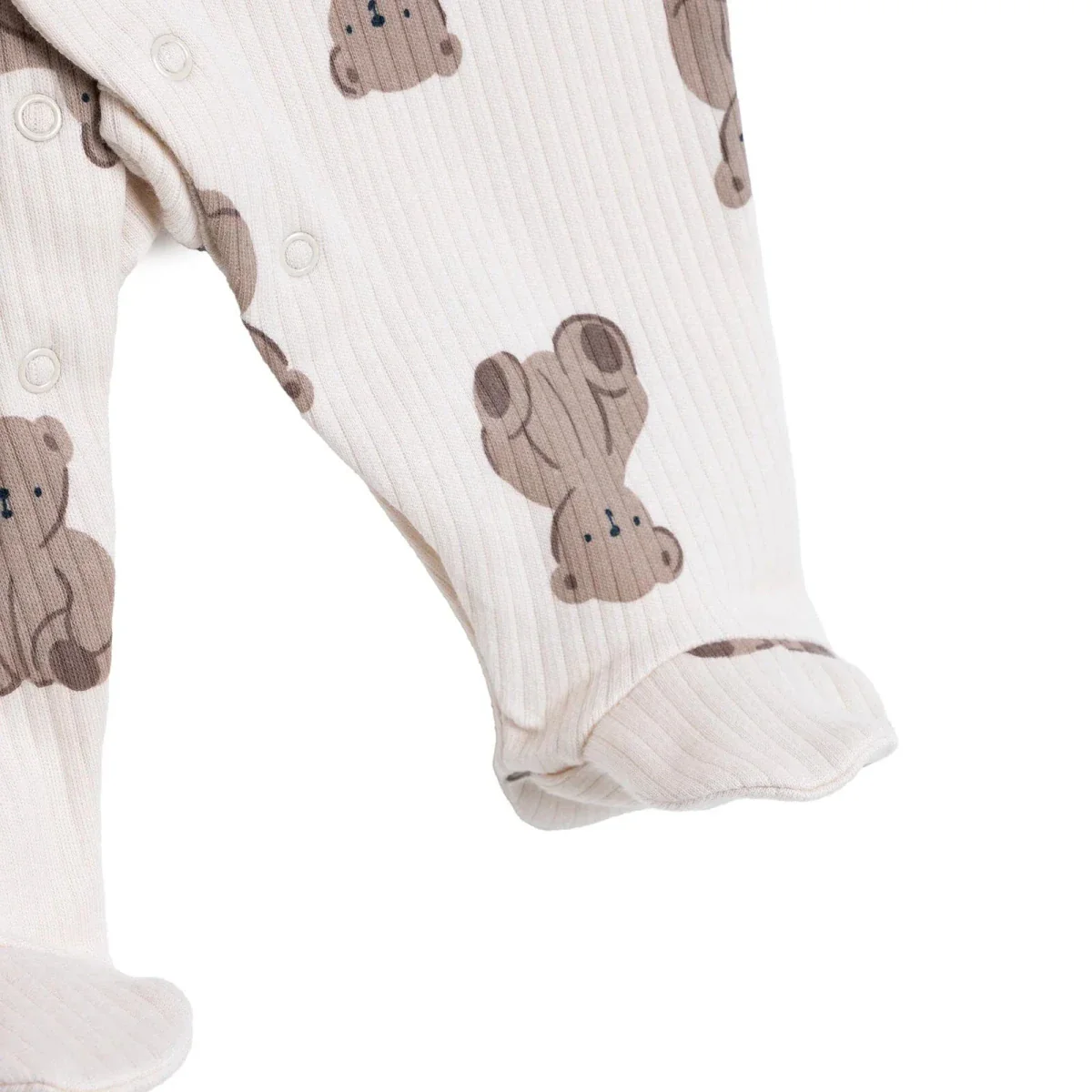 HelloBaby Boys Footed Sleepsuit Animal Print Zip Fastening Crew Neck Full Length Long Sleeve - Beige - Image 5