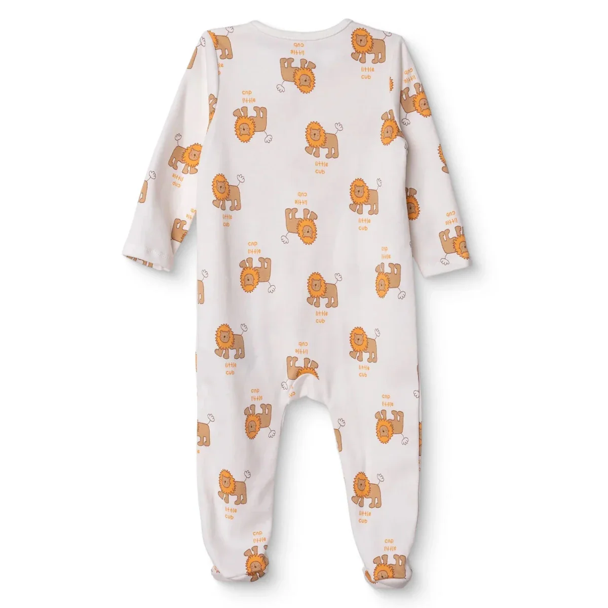 HelloBaby Boys Footed Sleepsuit Animal Print Zip Fastening Crew Neck Full Length Long Sleeve - Beige - Image 2