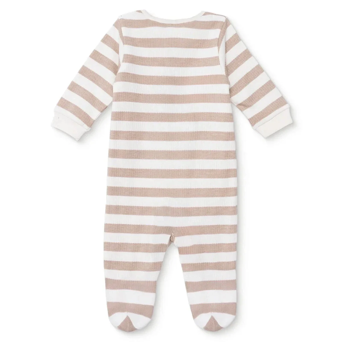 HelloBaby Boys Footed Sleepsuit Animal Print Zip Fastening Crew Neck Full Length Long Sleeve - Beige - Image 2