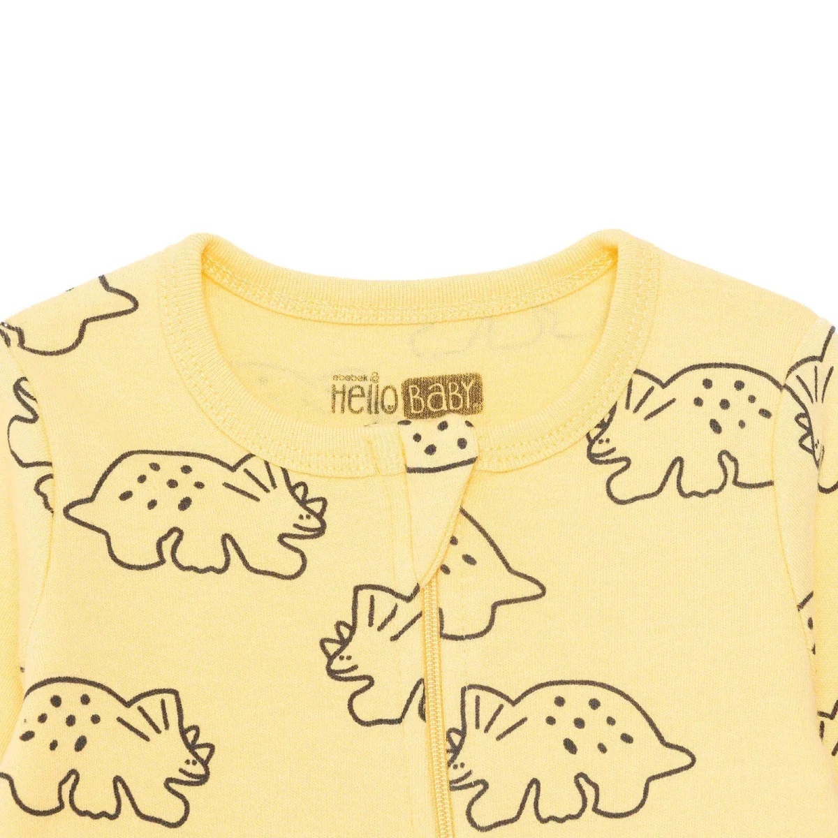 HelloBaby Boys Footed Sleepsuit Dinosaur Print - Orange - Image 3