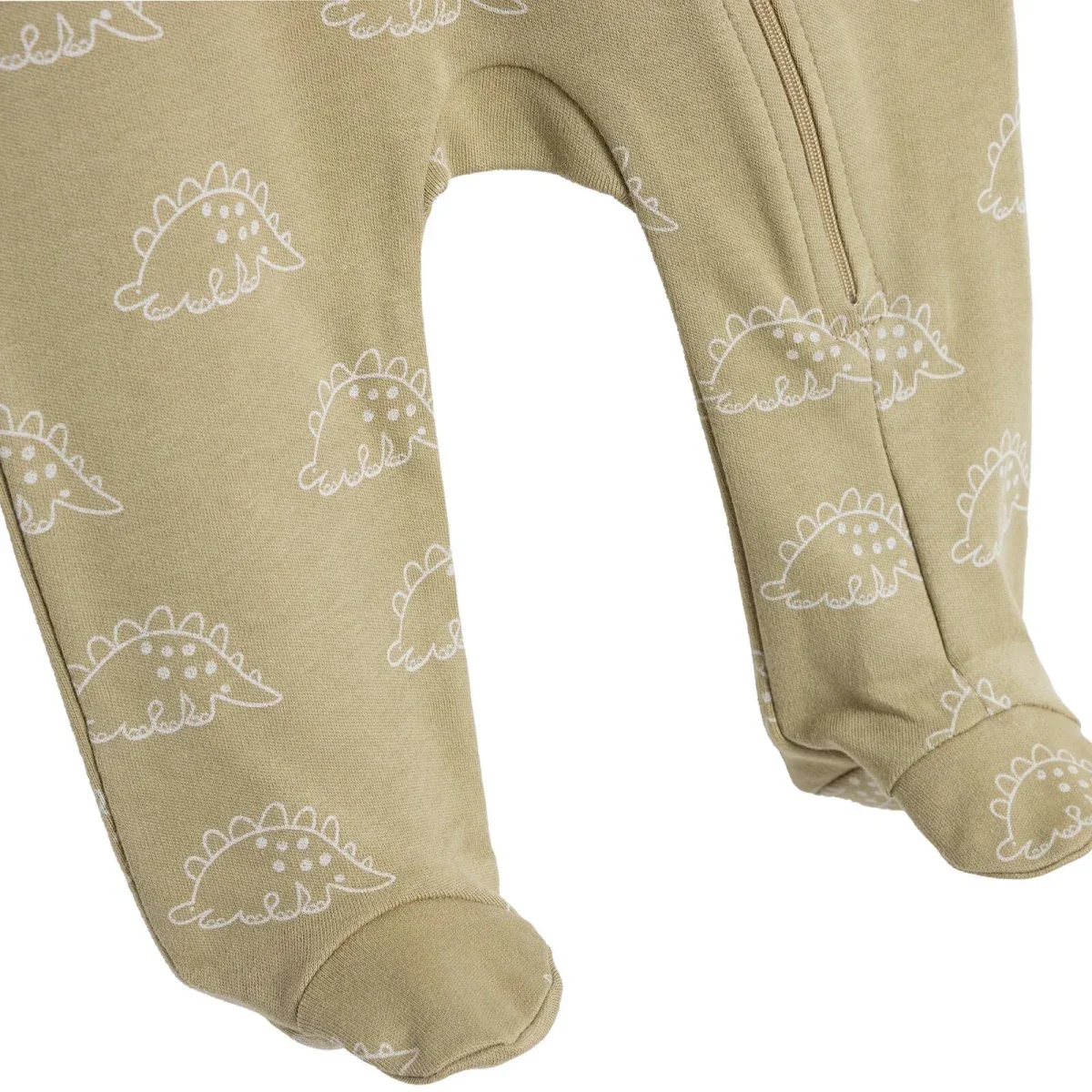 HelloBaby Boys Footed Sleepsuit Dinosaur Print Zip Fastening Crew Neck Full Length Long Sleeve - Green - Image 6