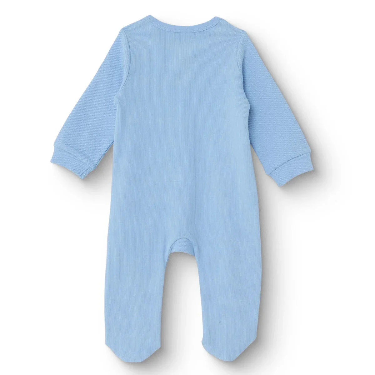 HelloBaby Boys Footed Sleepsuit Zip Fastening Crew Neck Full Length Long Sleeve - Blue - Image 2