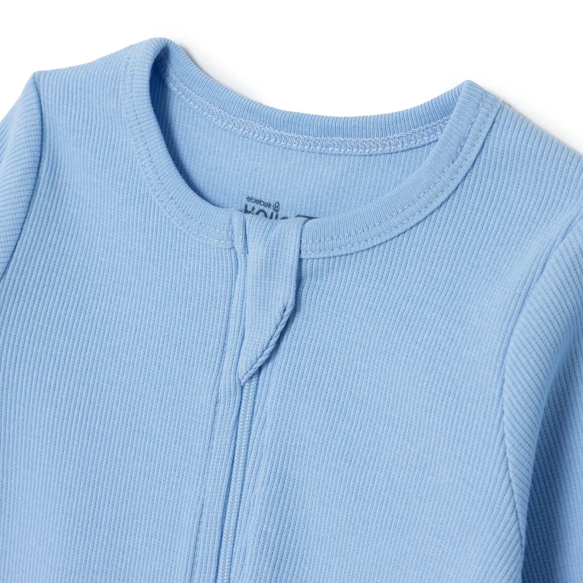 HelloBaby Boys Footed Sleepsuit Zip Fastening Crew Neck Full Length Long Sleeve - Blue - Image 3