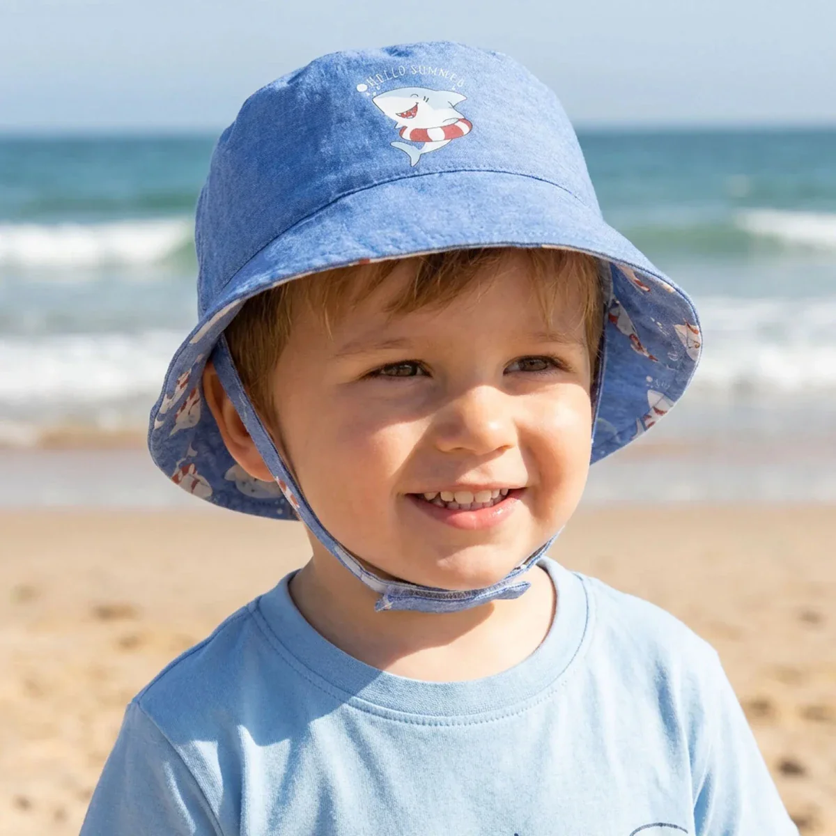 HelloBaby Boys Sun Hat - Blue - Image 3