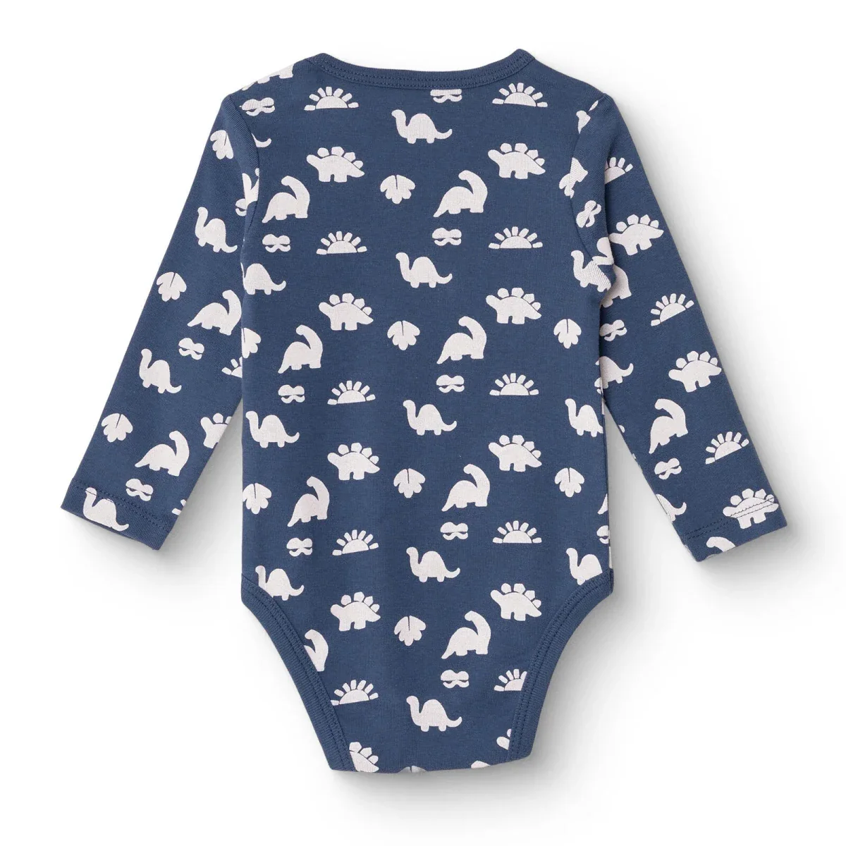 HelloBaby Boys Long Sleeve Bodysuit Dinosaur with Poppers Popper Neck Long Sleeve - Navy Blue - Image 2