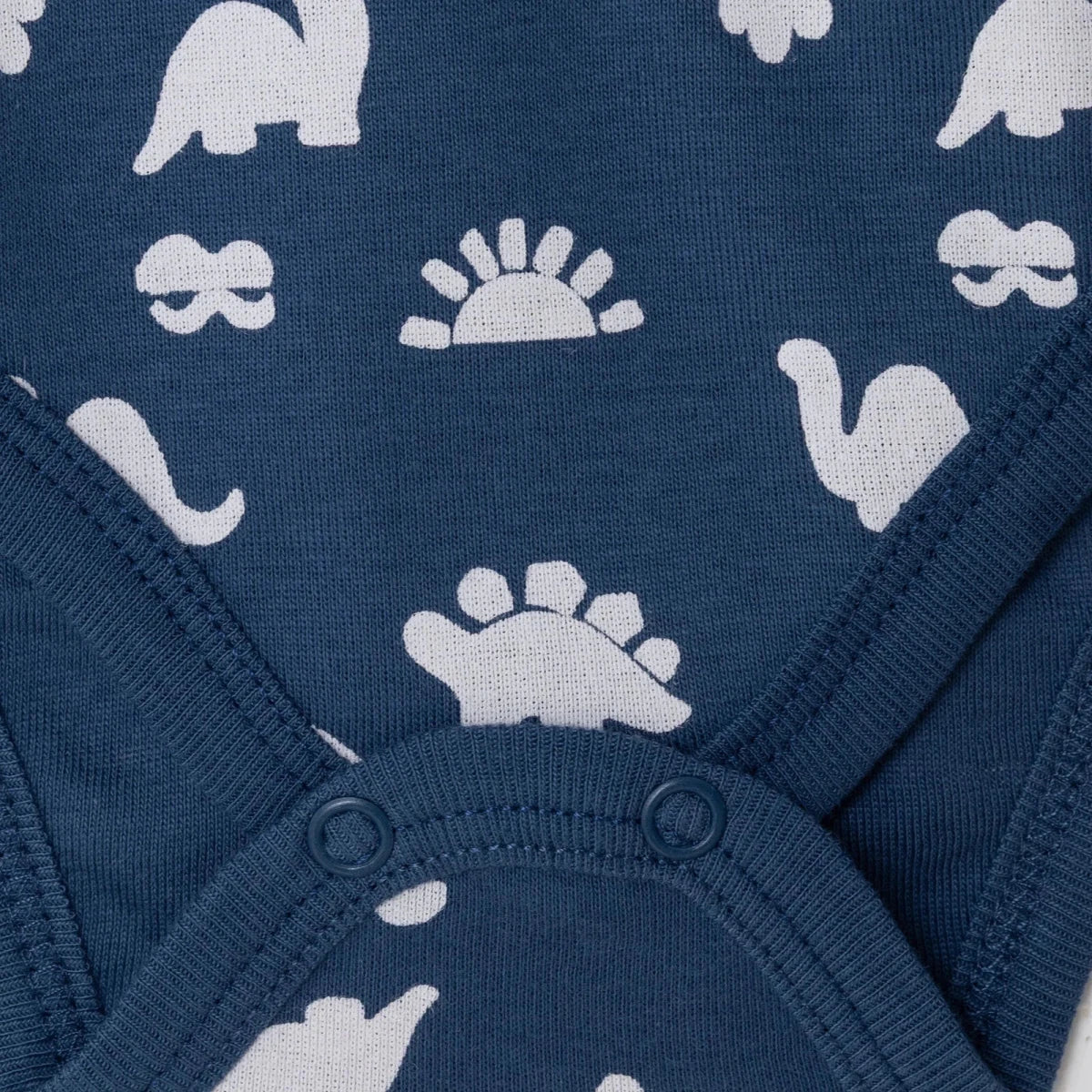 HelloBaby Boys Long Sleeve Bodysuit Dinosaur with Poppers Popper Neck Long Sleeve - Navy Blue - Image 5