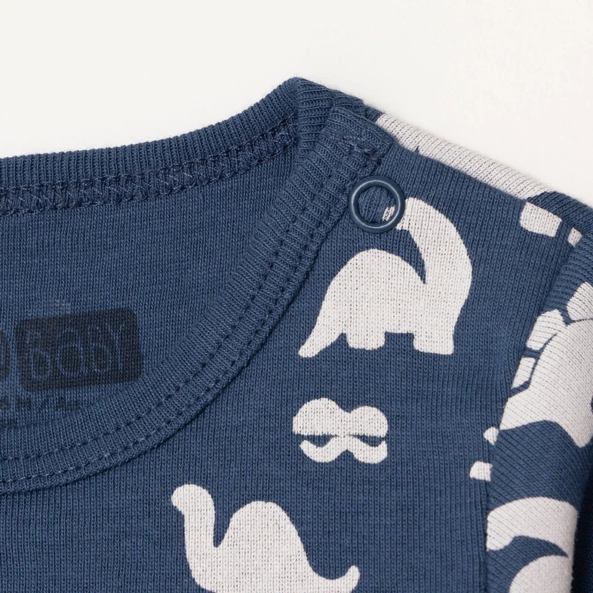 HelloBaby Boys Long Sleeve Bodysuit Dinosaur with Poppers Popper Neck Long Sleeve - Navy Blue - Image 7