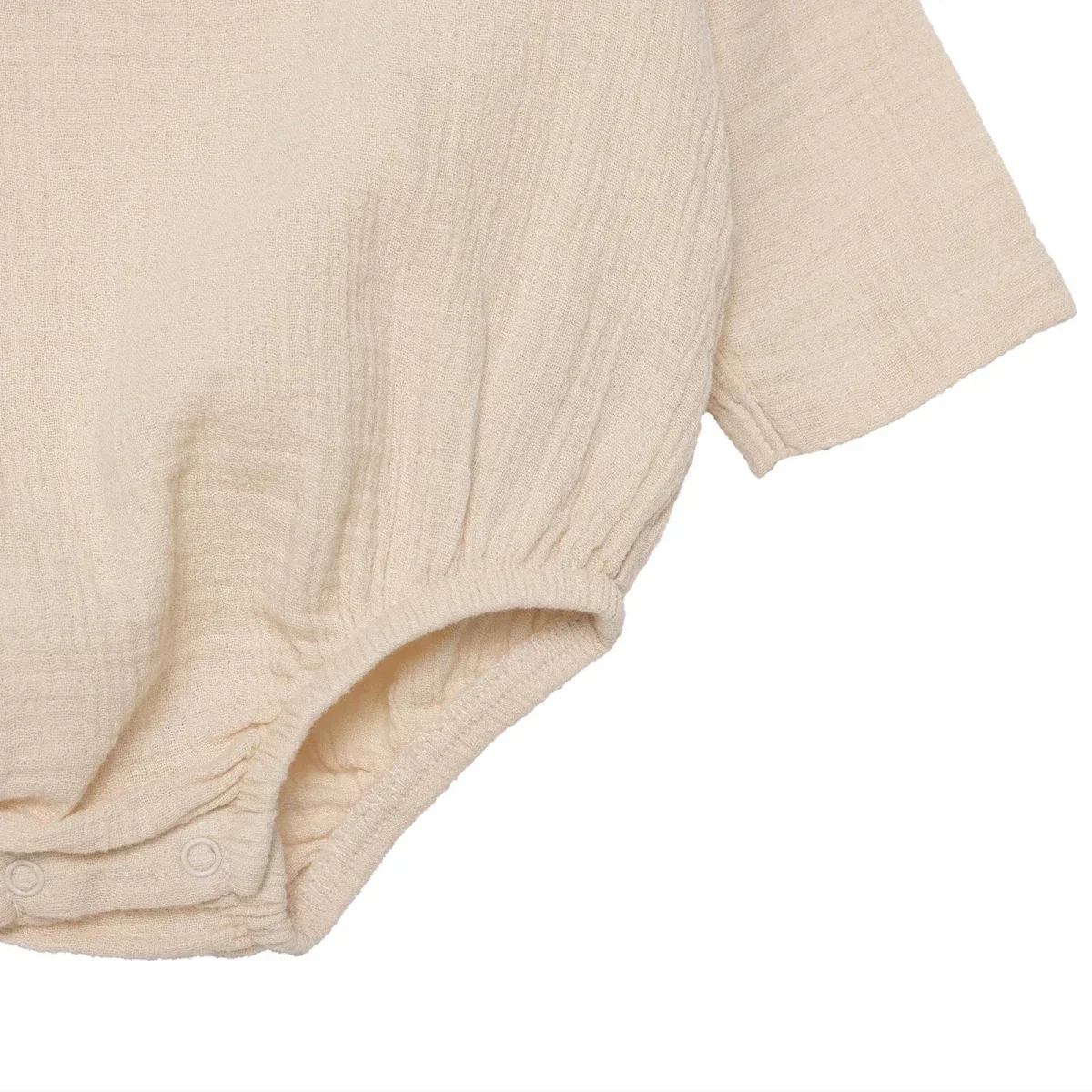 HelloBaby Boys Long Sleeve Bodysuit with Poppers Grandad Collar Long Sleeve - Beige - Image 6
