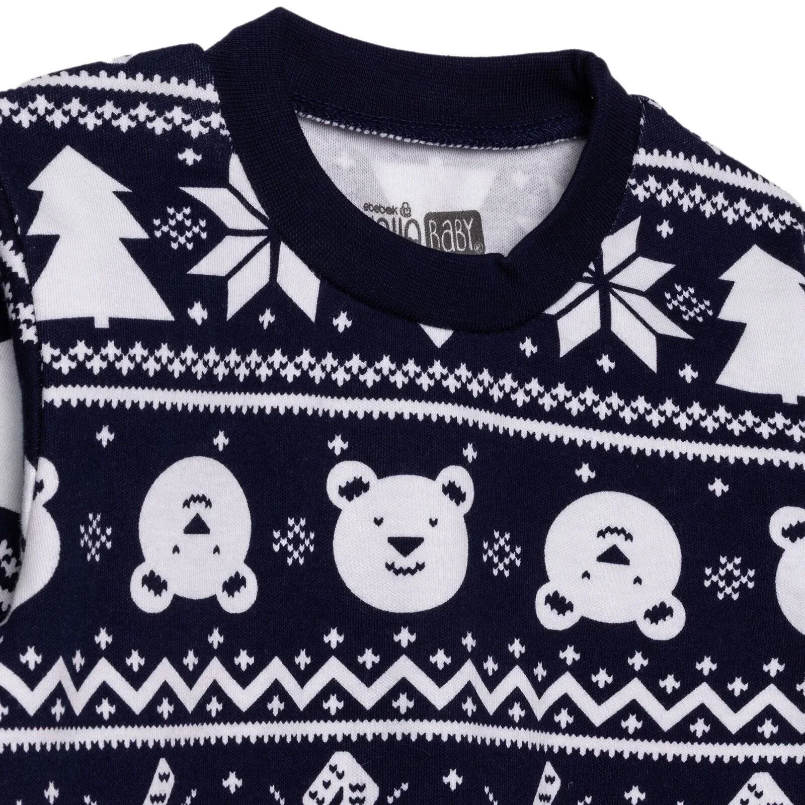 HelloBaby Boys Long Sleeve Pyjamas Set Christmas Crew Neck Long Leg Long Sleeve - Navy Blue - Image 3