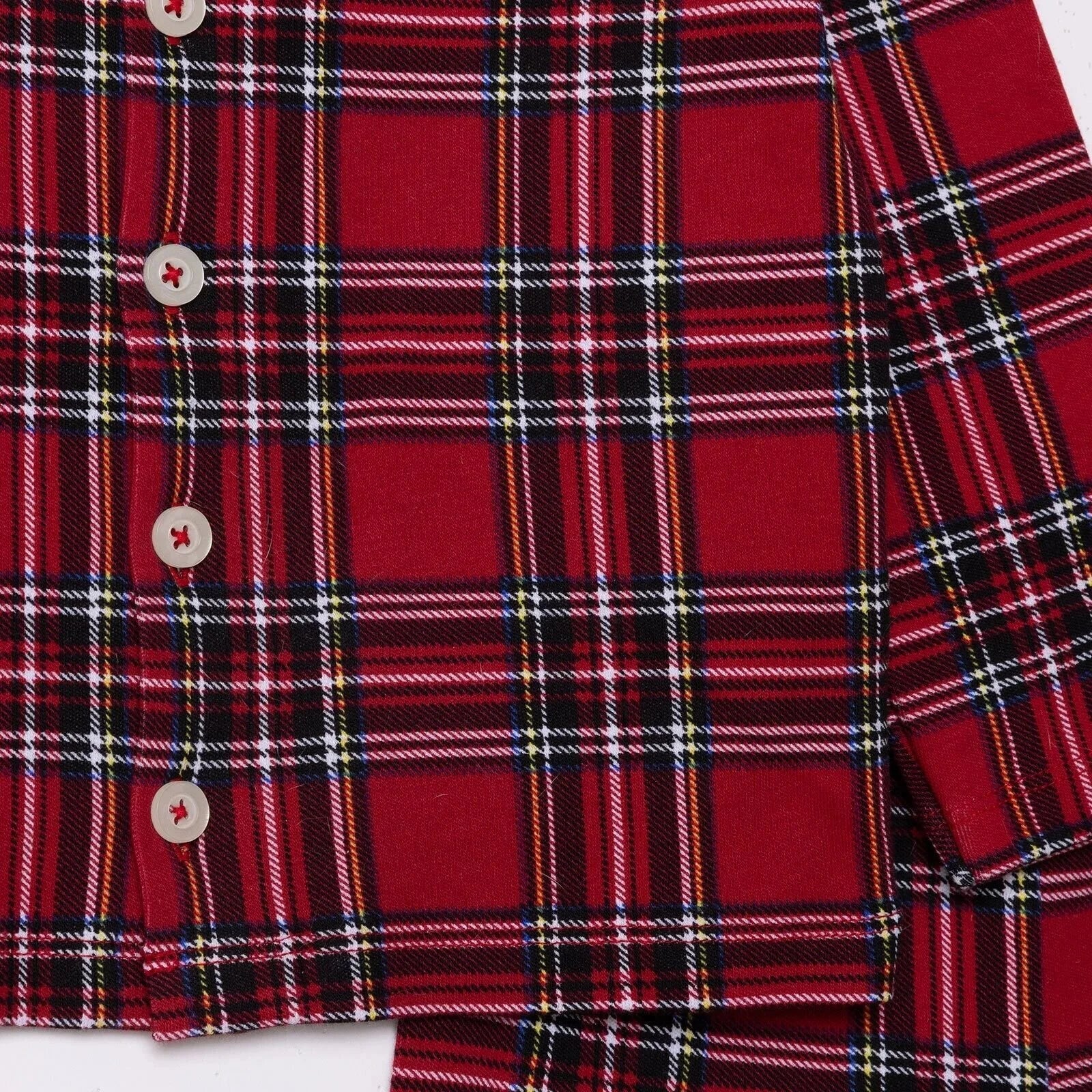 HelloBaby Boys Long Sleeve Pyjamas Set Plaid with Buttons Christmas Peter-Pan Collar Long Leg Long S - Red - Image 3