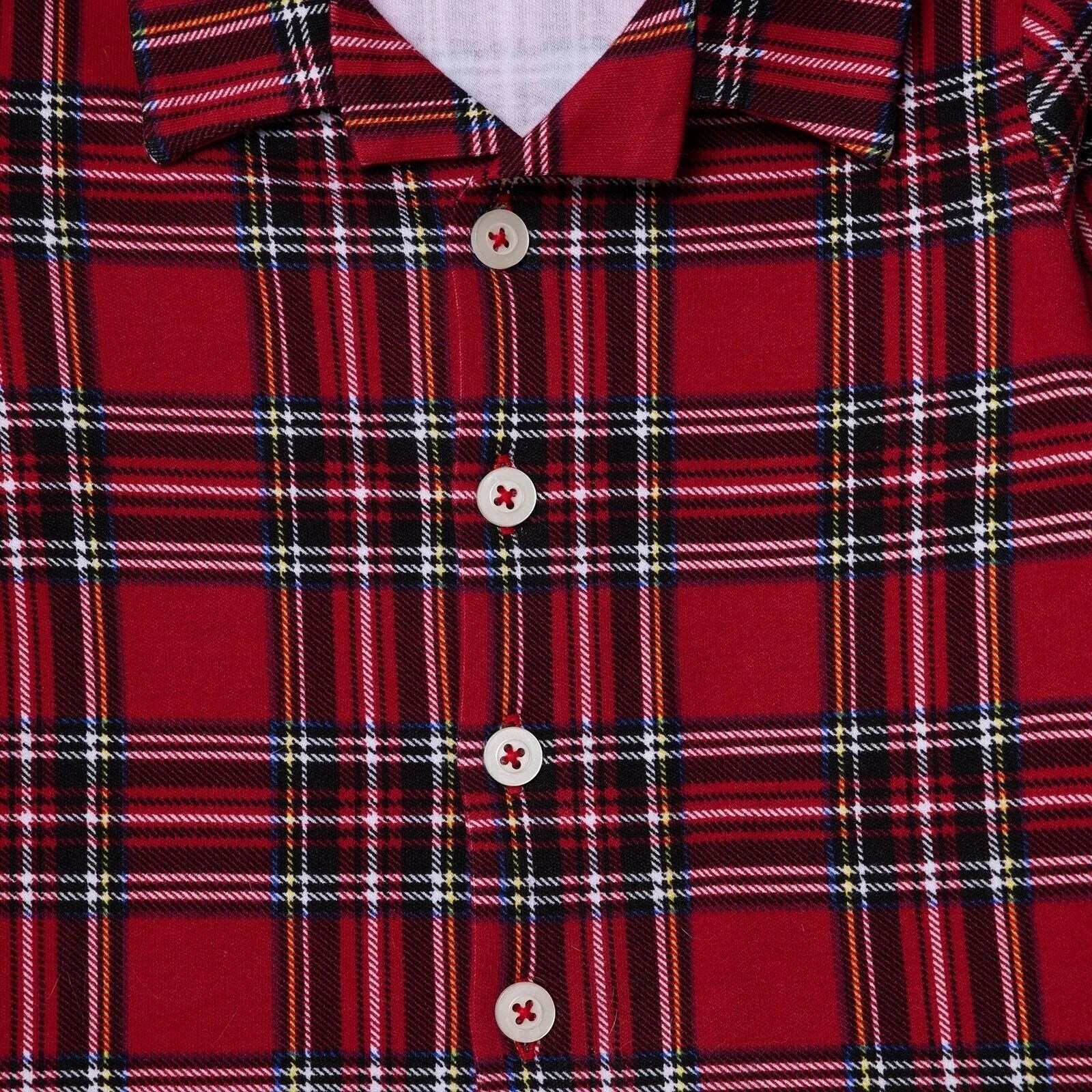 HelloBaby Boys Long Sleeve Pyjamas Set Plaid with Buttons Christmas Peter-Pan Collar Long Leg Long S - Red - Image 4