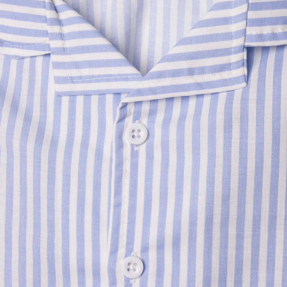 HelloBaby Boys Long Sleeve Pyjamas Set Striped with Buttons Peter-Pan Collar Long Leg Long Sleeve - Blue - Image 4