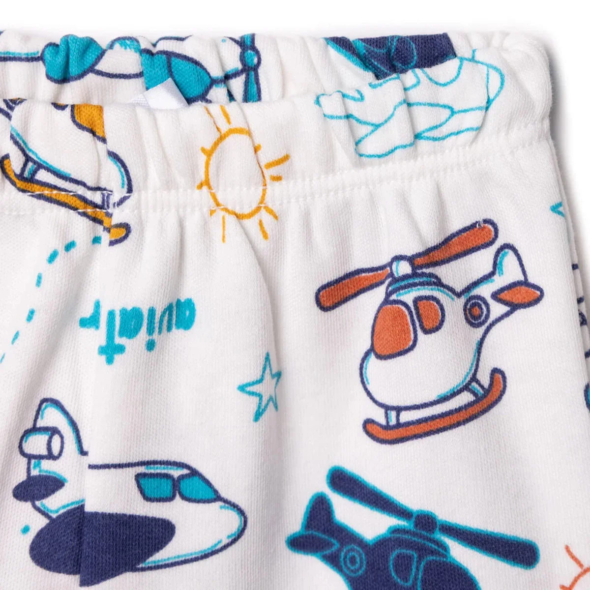 HelloBaby Boys Long Sleeve Pyjamas Set with Buttons Peter-Pan Collar Long Leg Long Sleeve - Ecru - Image 6