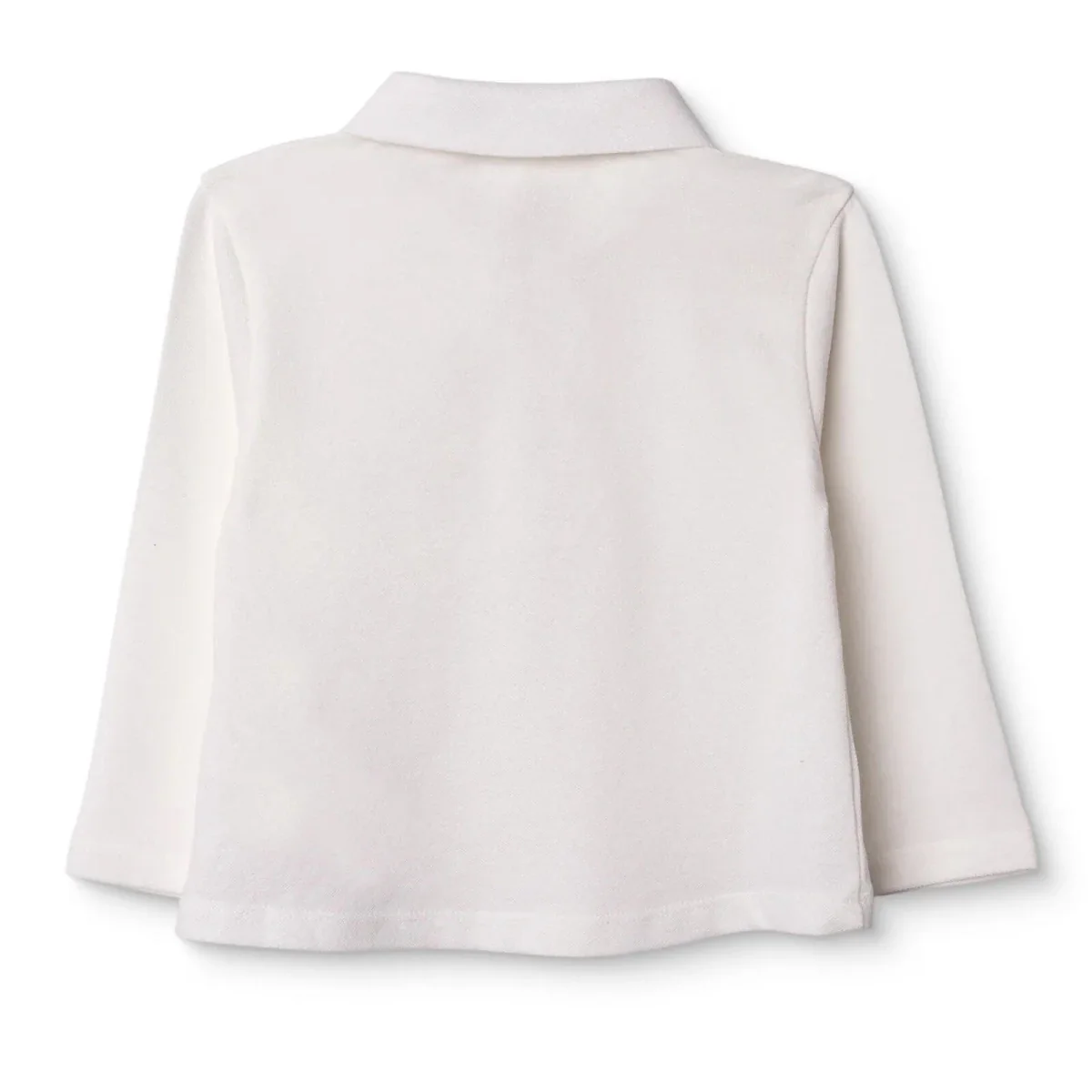 HelloBaby Boys Long Sleeve T-shirt Bear Print Buttoned Cool Boy Polo Collar Long Sleeve - Ecru - Image 2