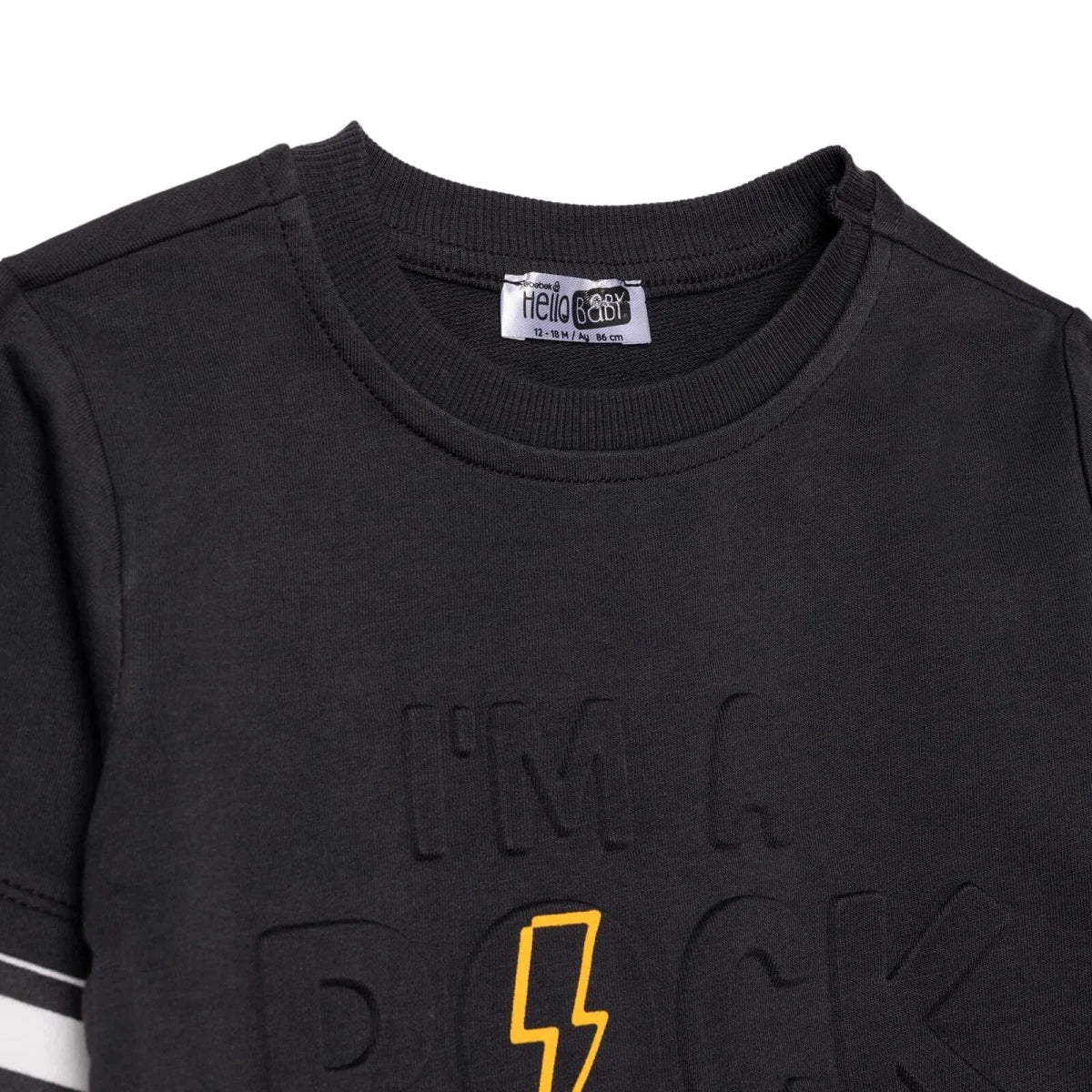 HelloBaby Boys Long Sleeve T-shirt Slogan Print Cool Boy Crew Neck Long Sleeve - Black - Image 3