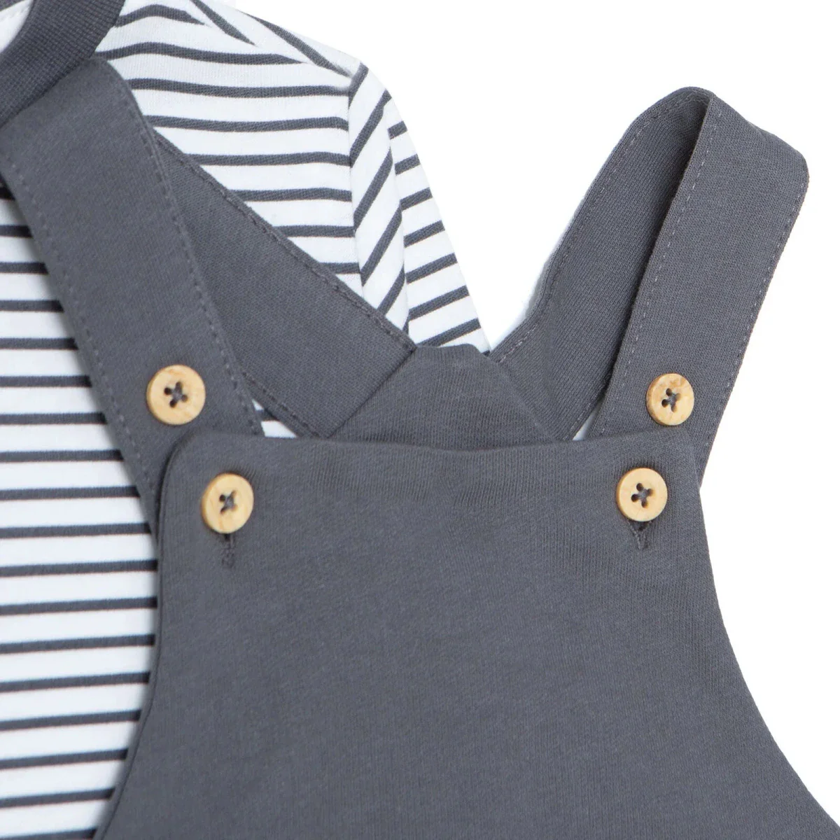HelloBaby Boys Overalls-T-shirt Cool Boy Crew Neck Long Leg Long Sleeve - Dark Grey - Image 3