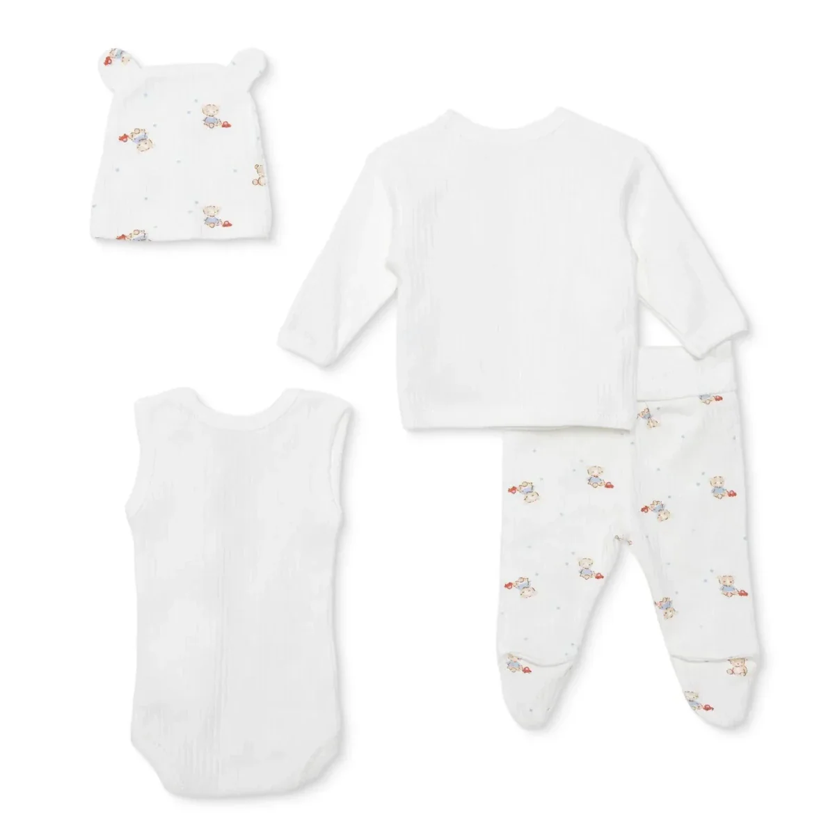 HelloBaby Boys 100% Cotton Tiny Baby Set Animal Print (4lb 6oz-5lb 8oz) - Ecru - Image 2