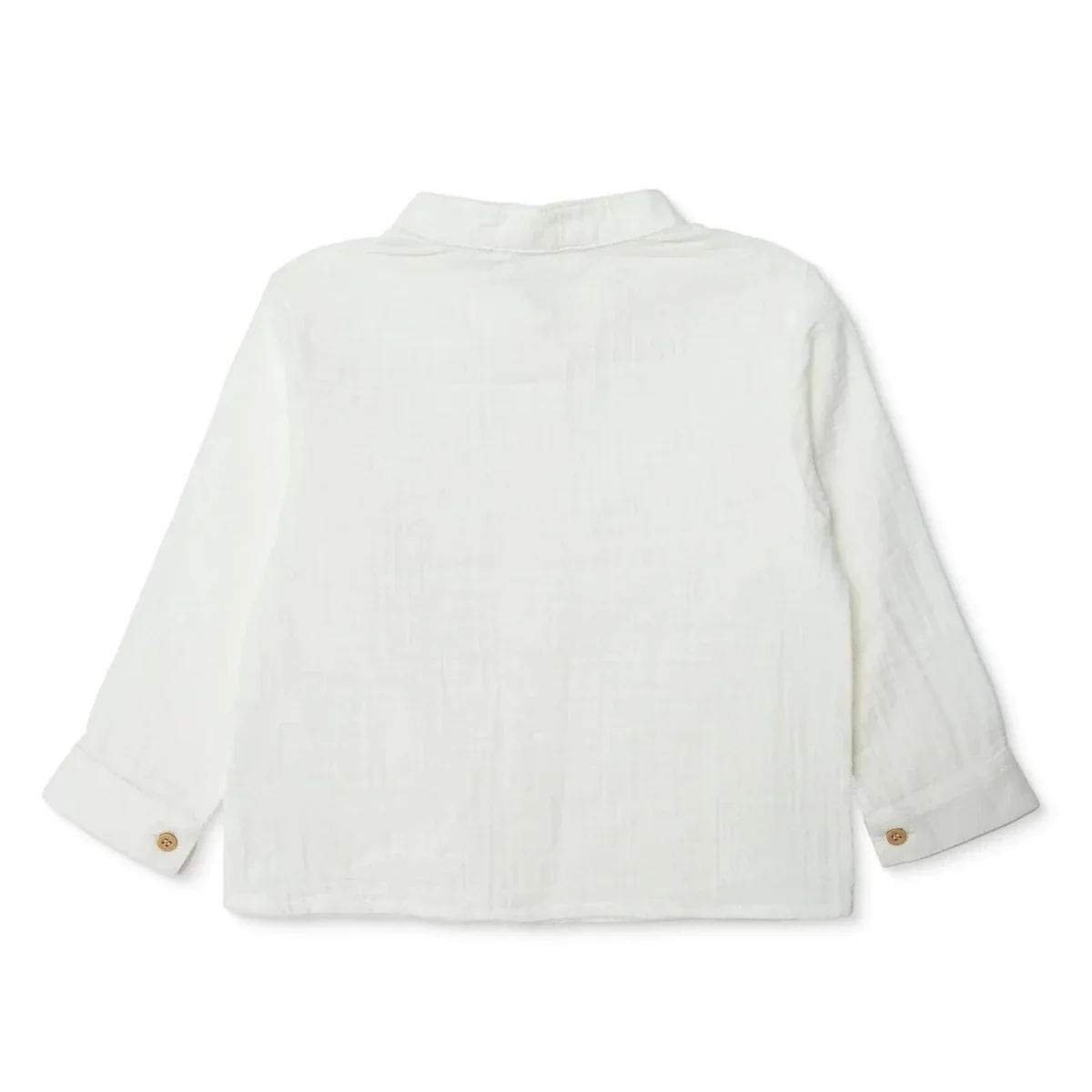HelloBaby Boys Shirt Buttoned Cool Boy Mandarin Collar Long Sleeve - Ecru - Image 2