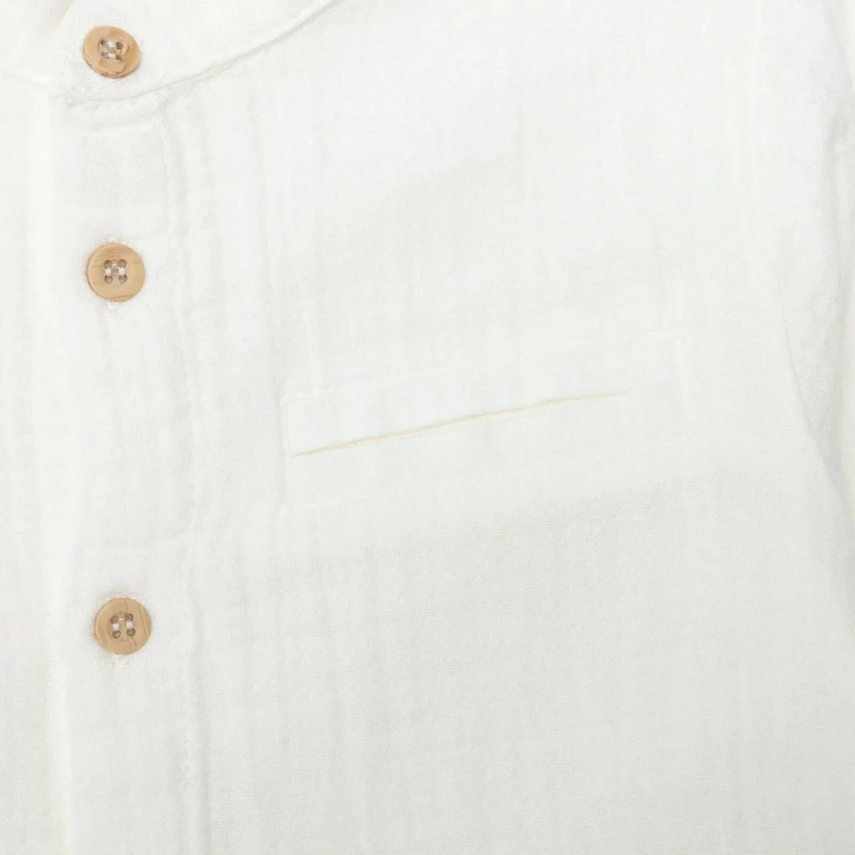 HelloBaby Boys Shirt Buttoned Cool Boy Mandarin Collar Long Sleeve - Ecru - Image 4